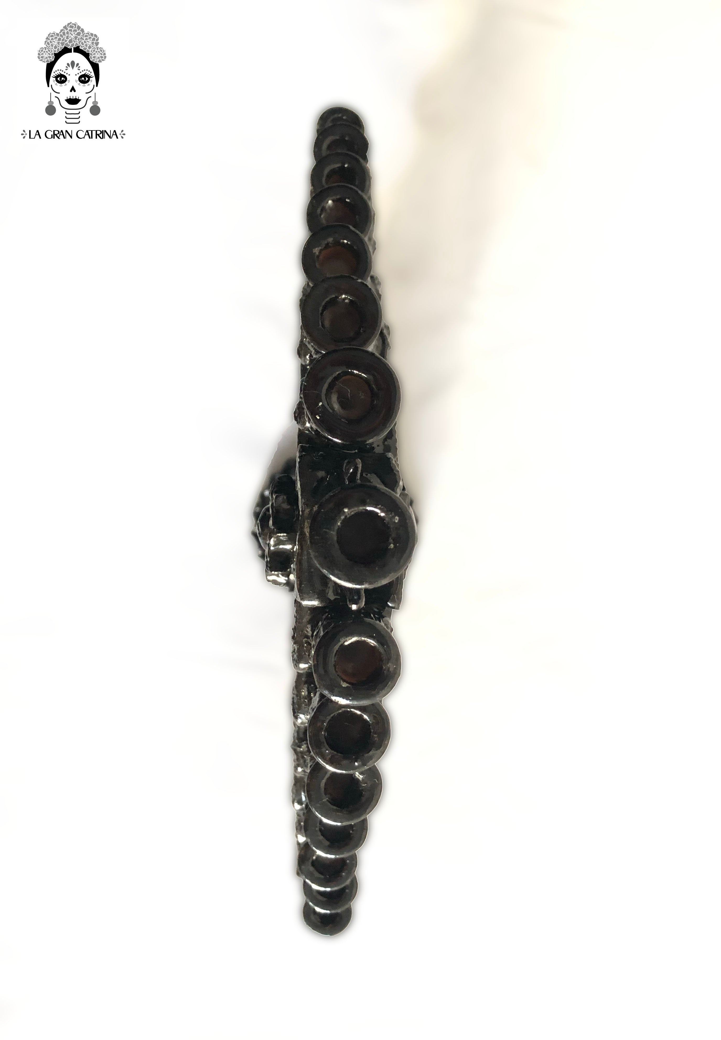 Candleholder black Wall of 15-Candle - Glazed Clay - 16 in. Tereri