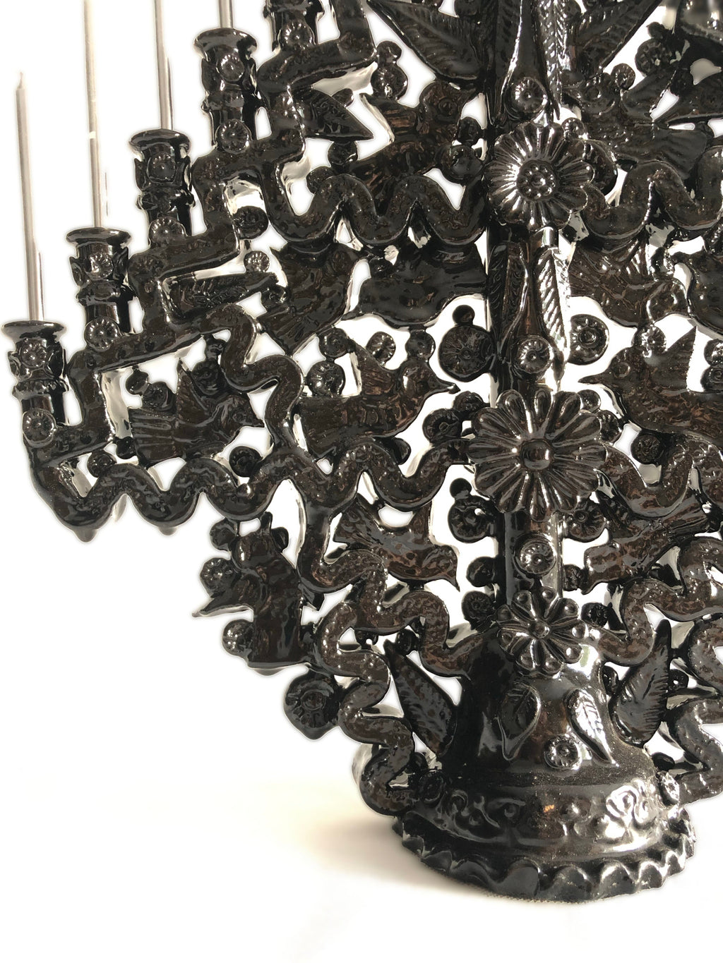 Candleholder black of 15-Candle - Glazed Clay - 16 in. Tereri