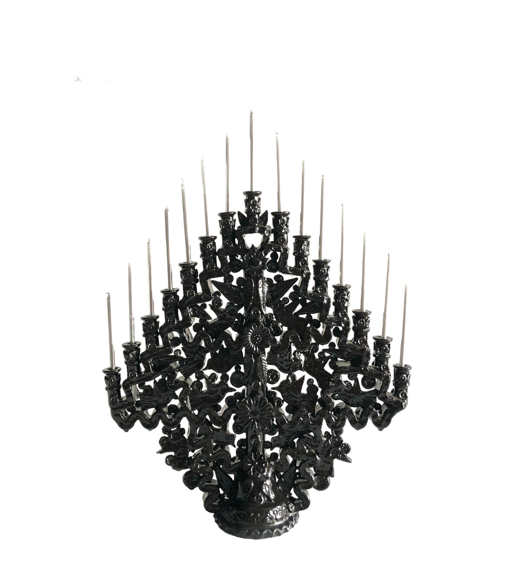 Candleholder black of 15-Candle - Glazed Clay - 16 in. Tereri