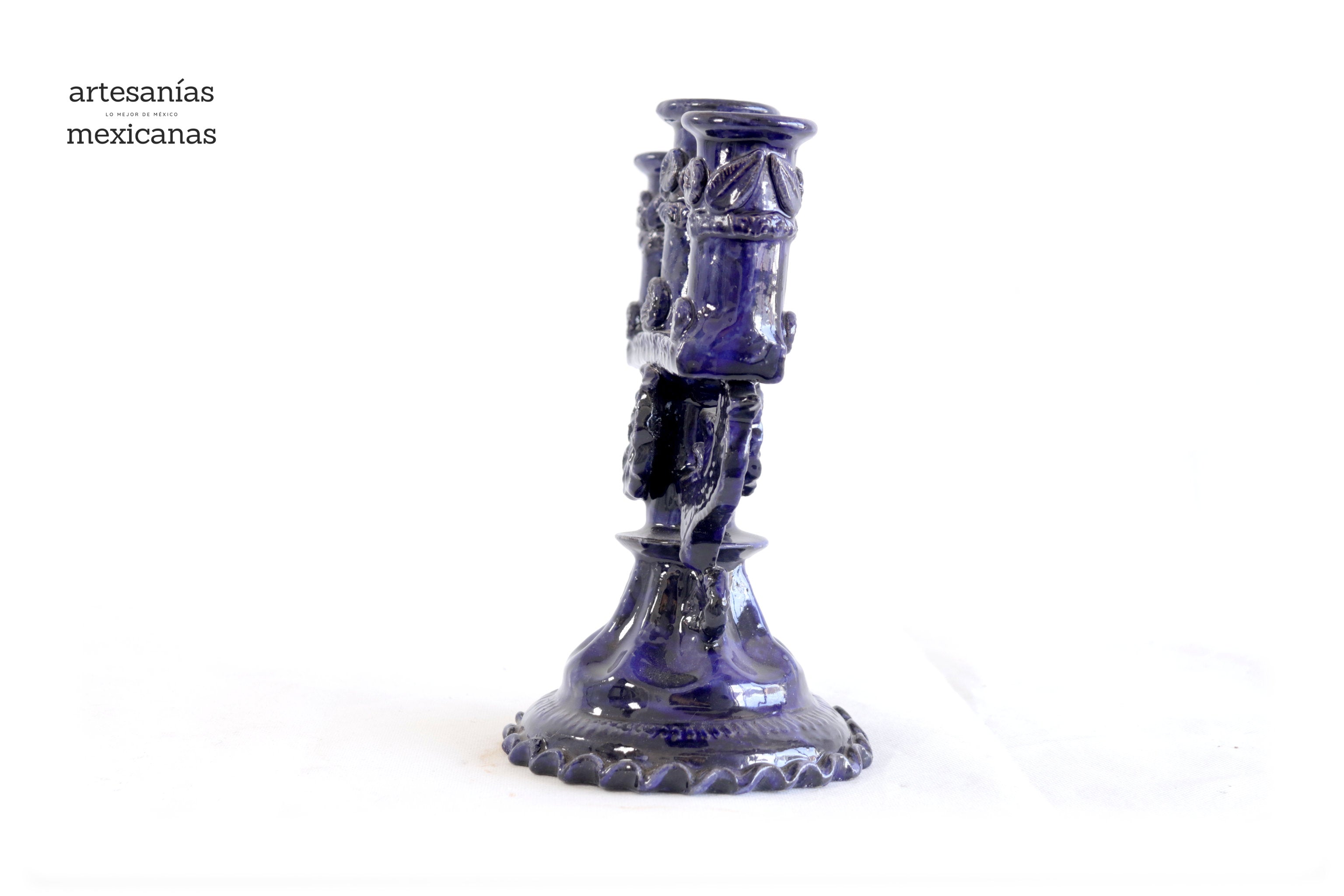 3-Candle Candleholder blue - 9 in. Tereri