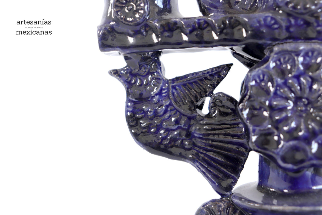 3-Candle Candleholder blue - 9 in. Tereri