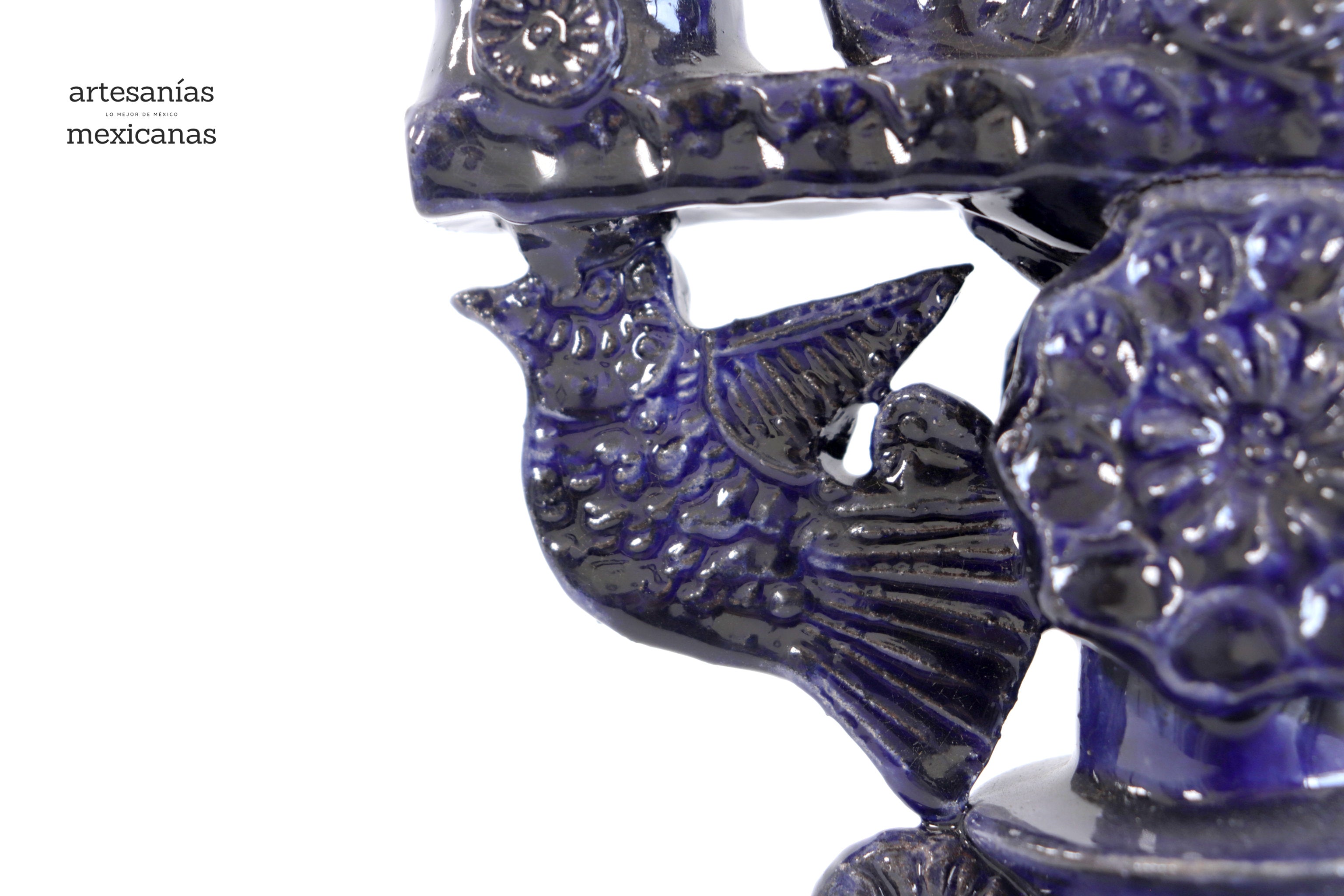 3-Candle Candleholder blue - 9 in. Tereri