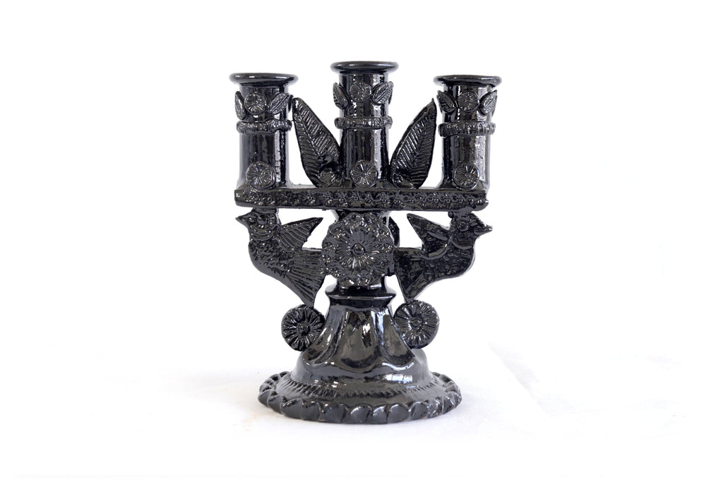 3-Candle Candleholder black - 9 in. Tereri