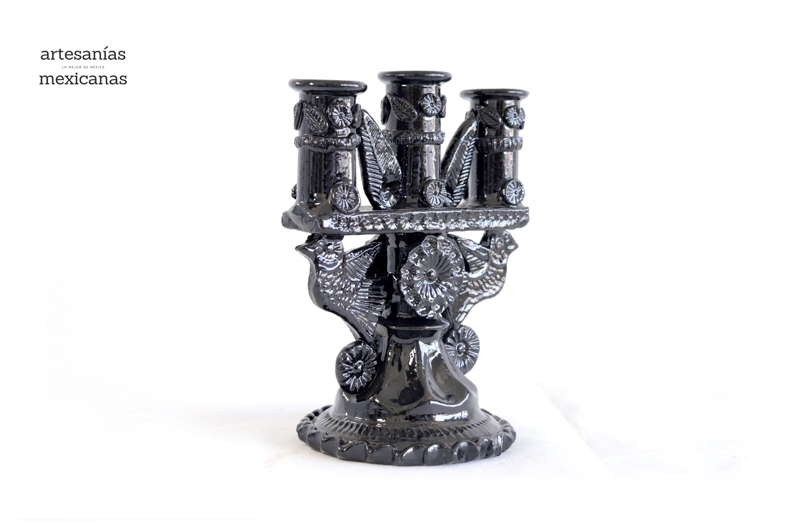 3-Candle Candleholder black - 9 in. Tereri