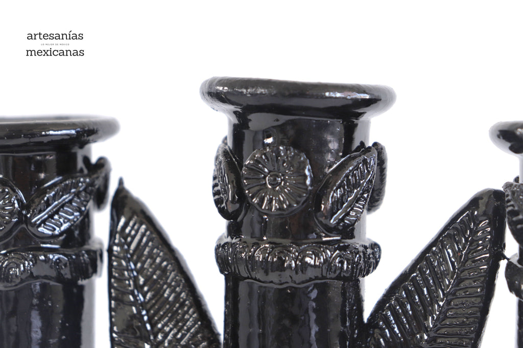 3-Candle Candleholder black - 9 in. Tereri