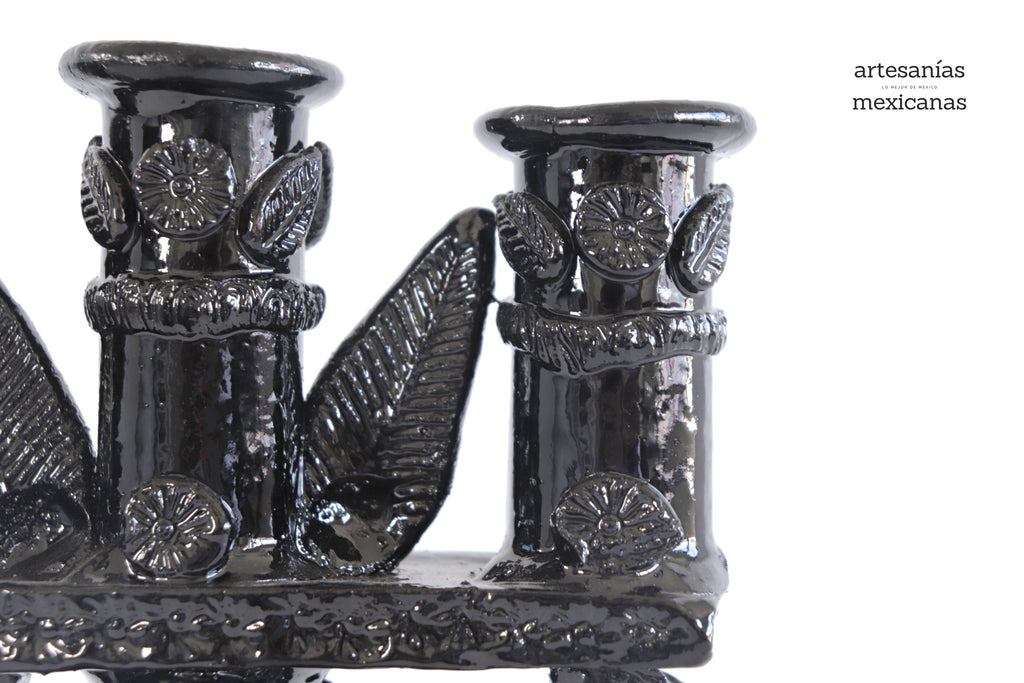 3-Candle Candleholder black - 9 in. Tereri