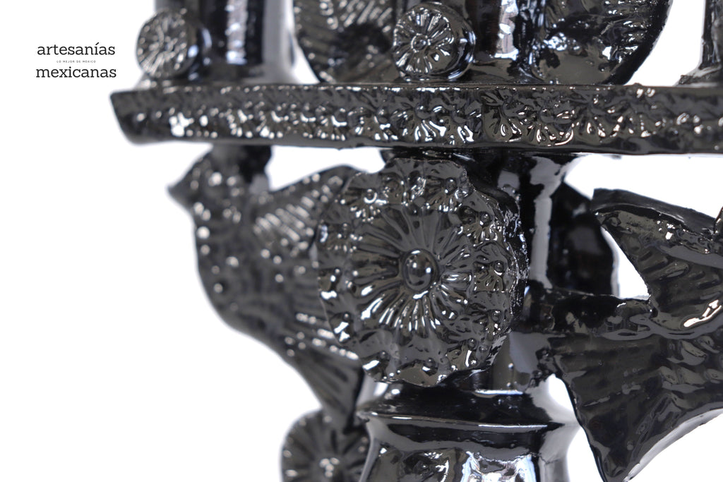 3-Candle Candleholder black - 9 in. Tereri