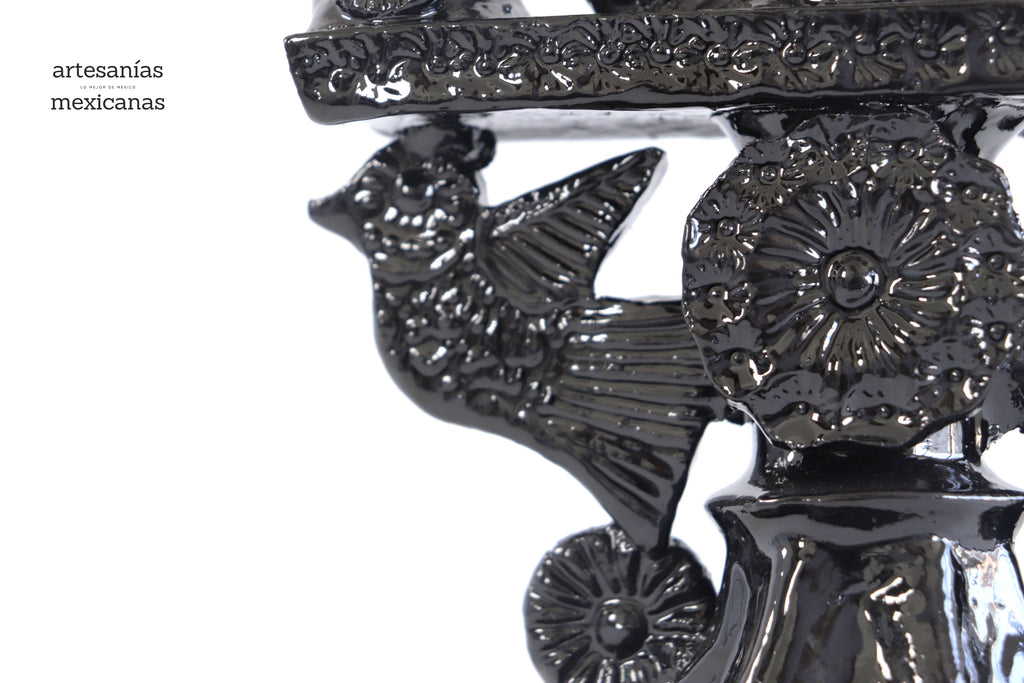 3-Candle Candleholder black - 9 in. Tereri