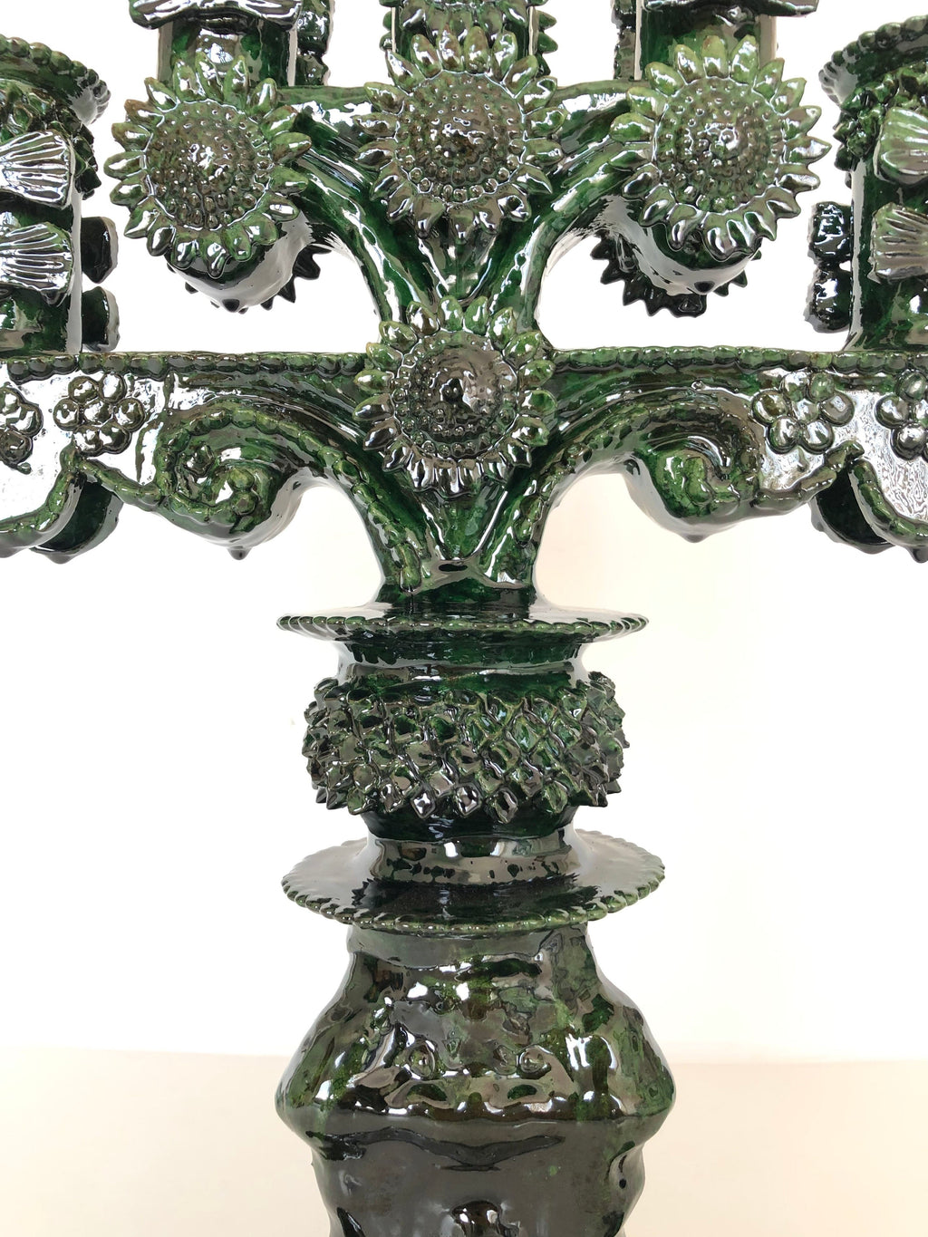 Candleholder green of 5-Candle - Glazed Clay - 20 in. Juan Gtz