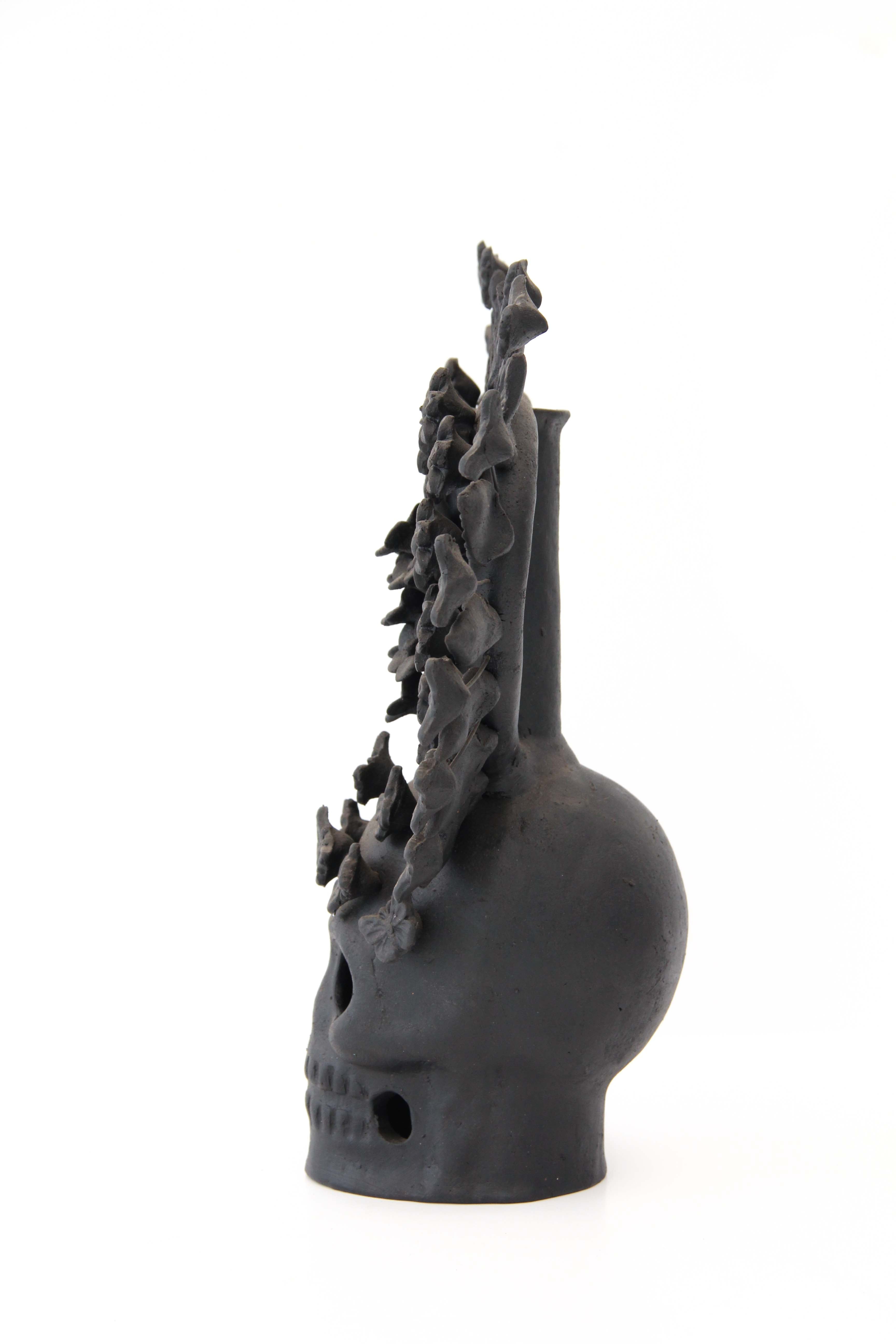 Candleholder Day of the Dead Black - 11.5 in. Pery