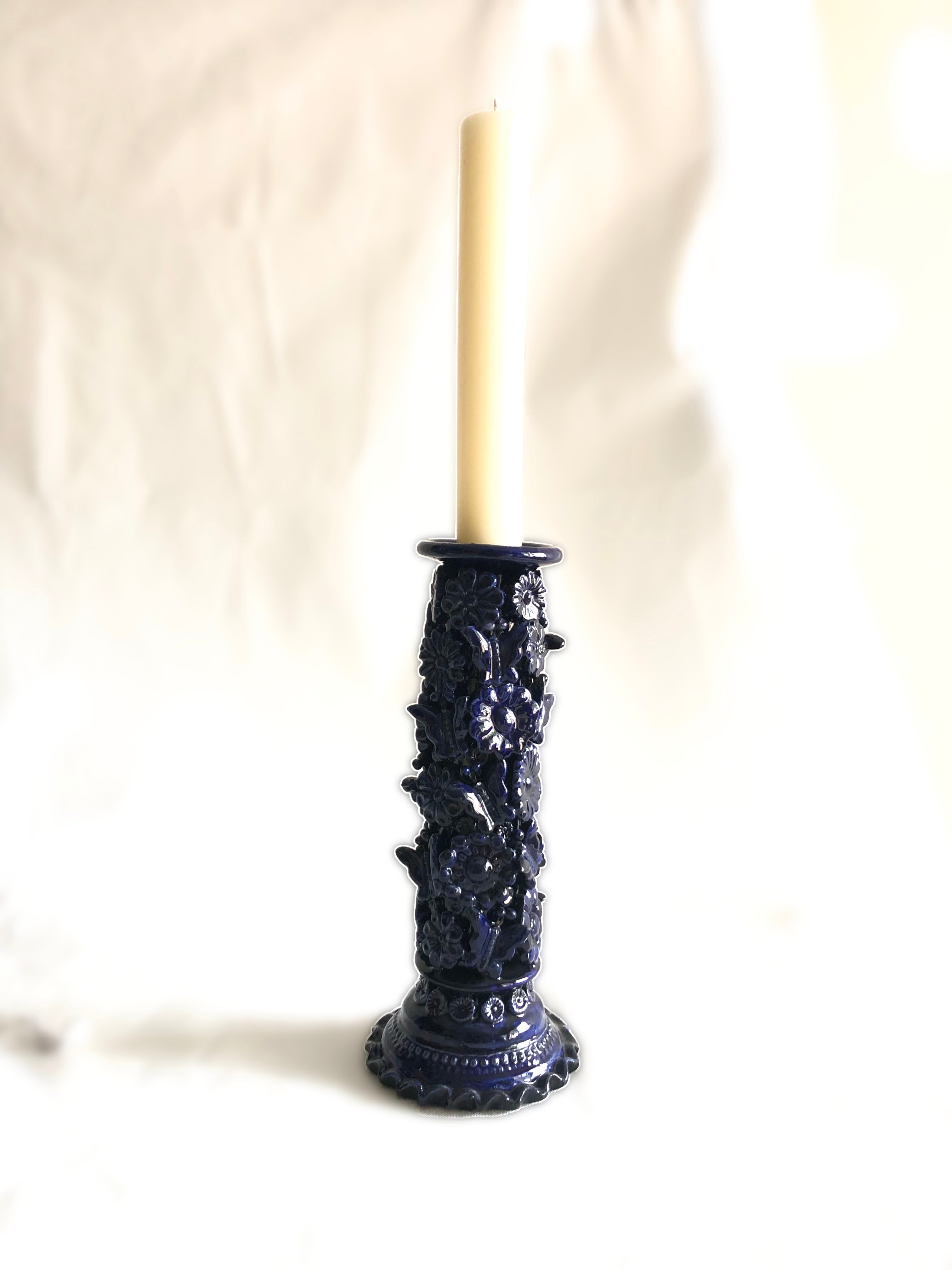 Porta Cirio Blue - Glazed Clay - 15 in. Tereri