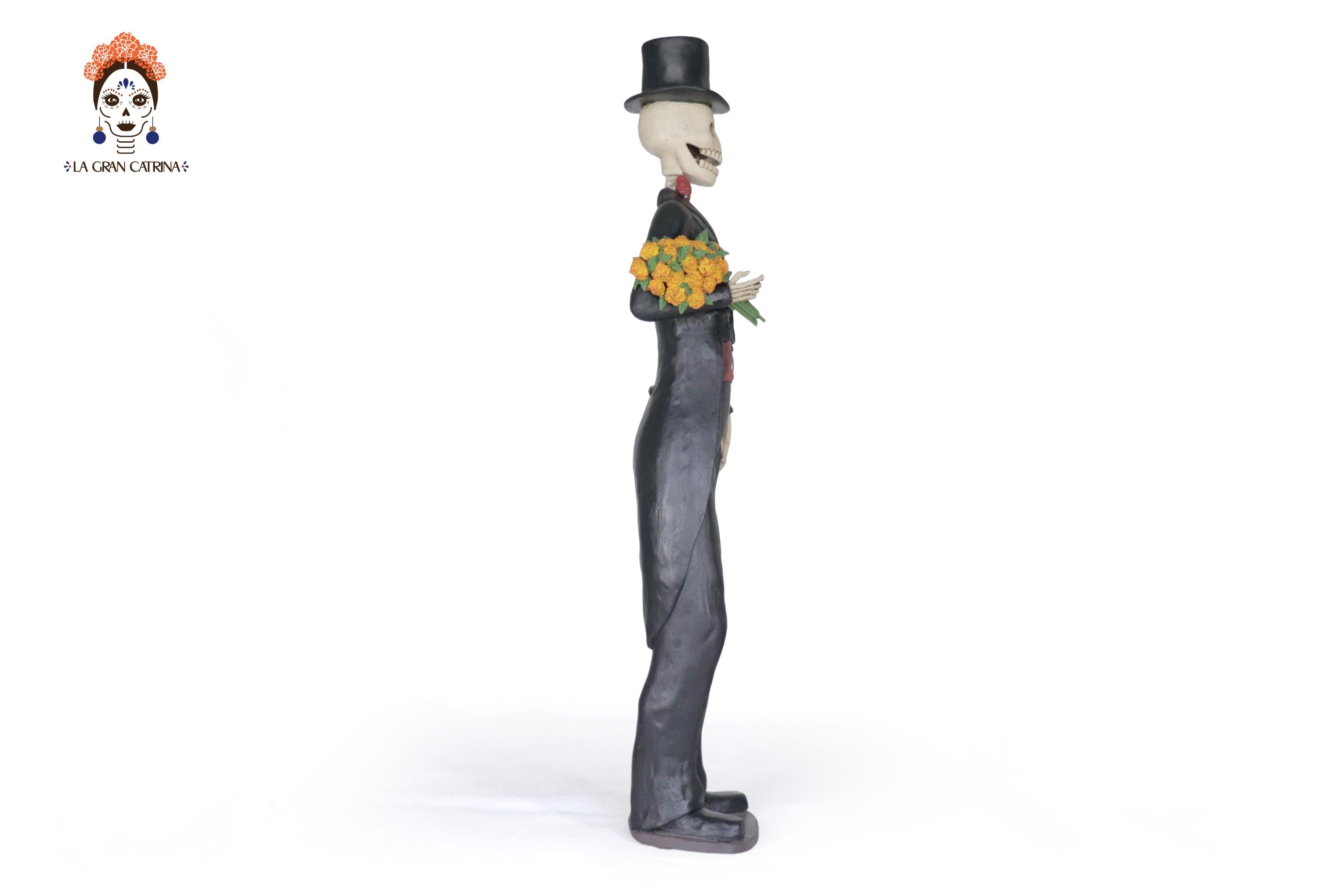 Catrín Elegante with Flowers of Marigold - 28.7 in. Carolina y Ramon de la Cruz
