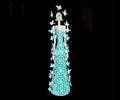 Catrina white with Butterflies turquoises - 40 in. - Made to Order Adan