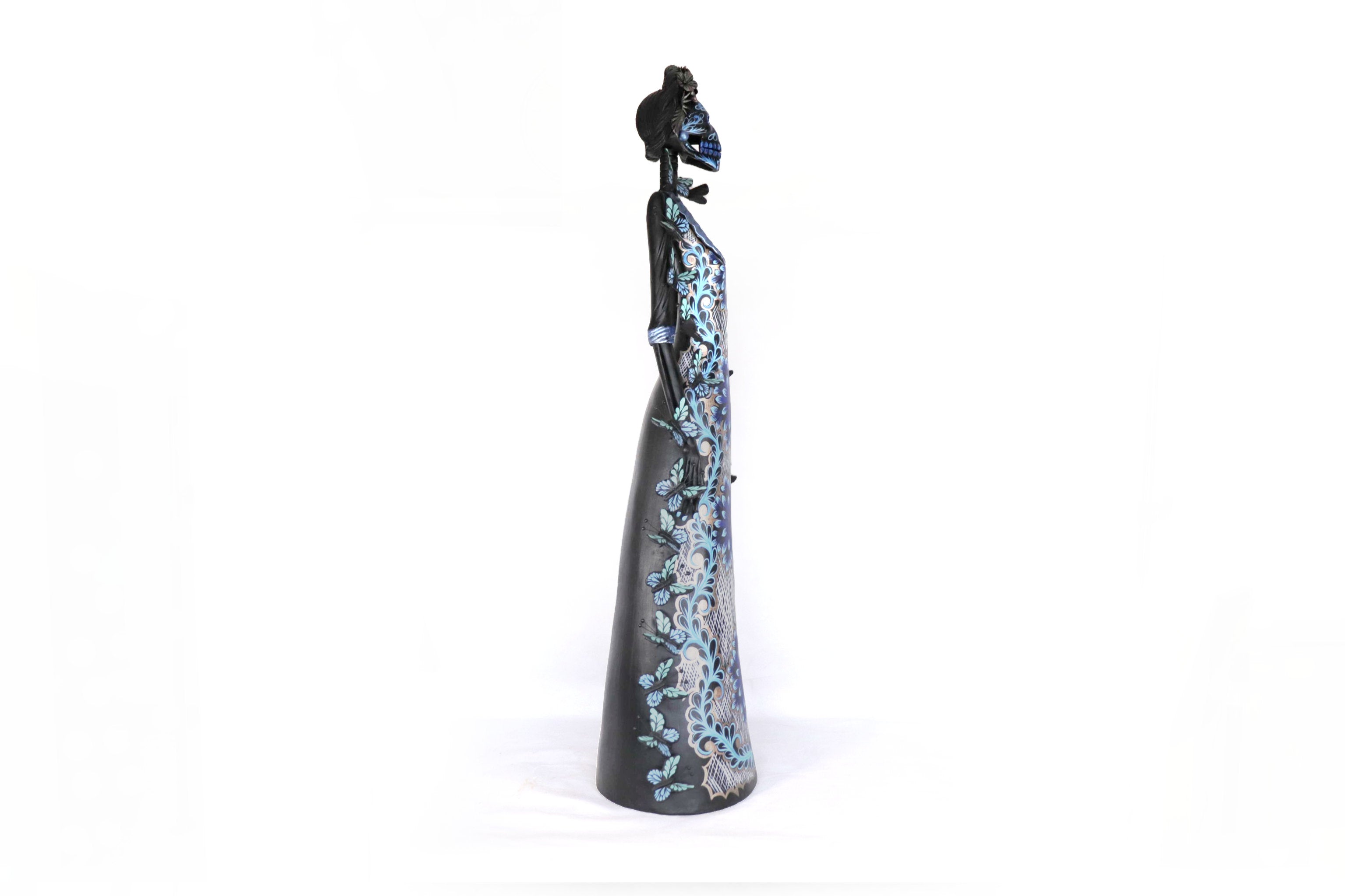 Catrina black with Butterflies Blue - 40 in. Adan