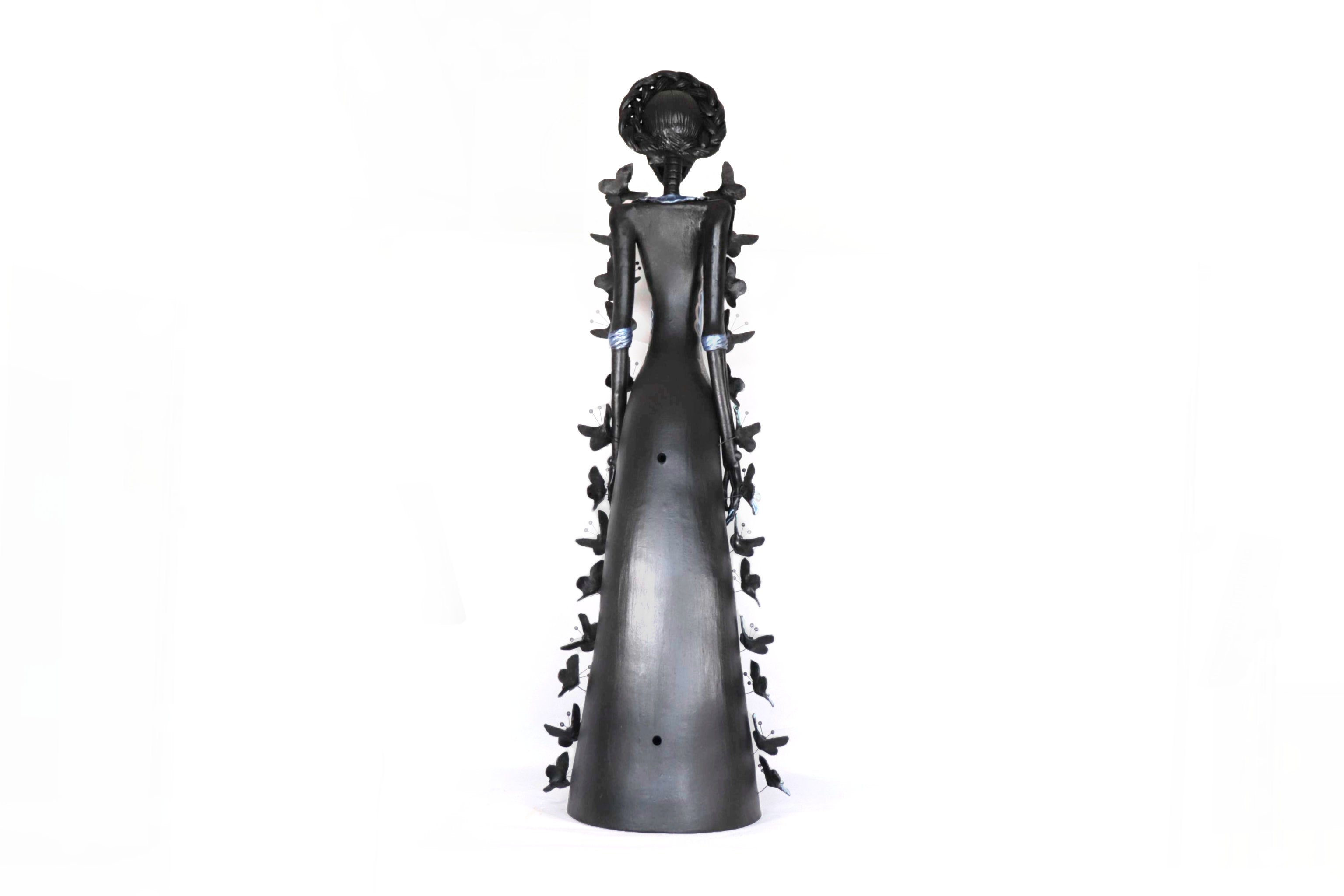 Catrina black with Butterflies Blue - 40 in. Adan