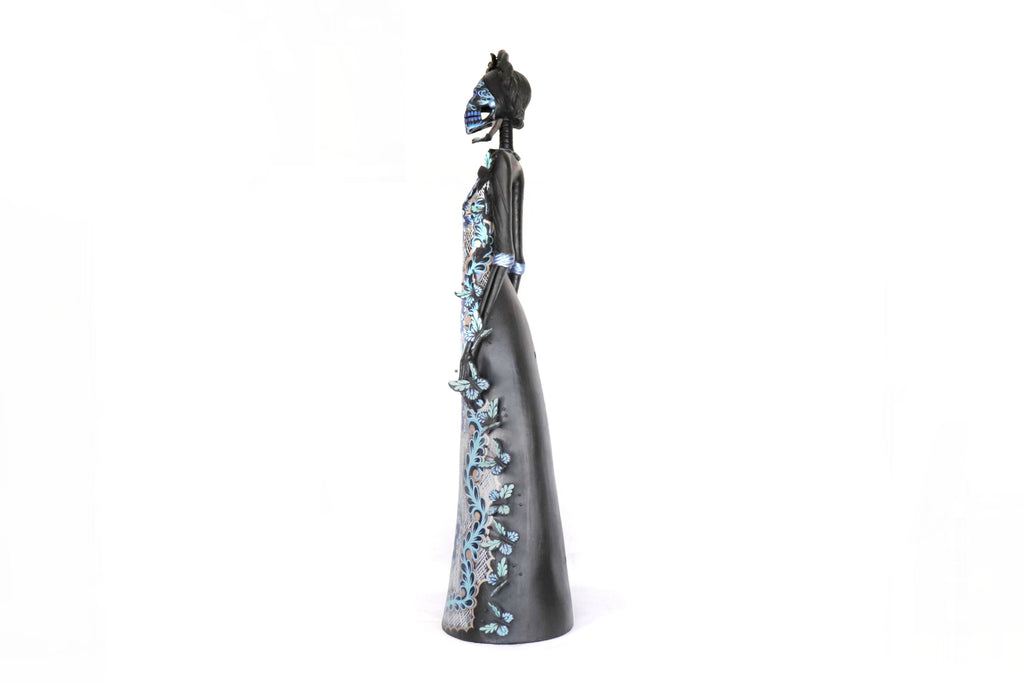 Catrina black with Butterflies Blue - 40 in. Adan