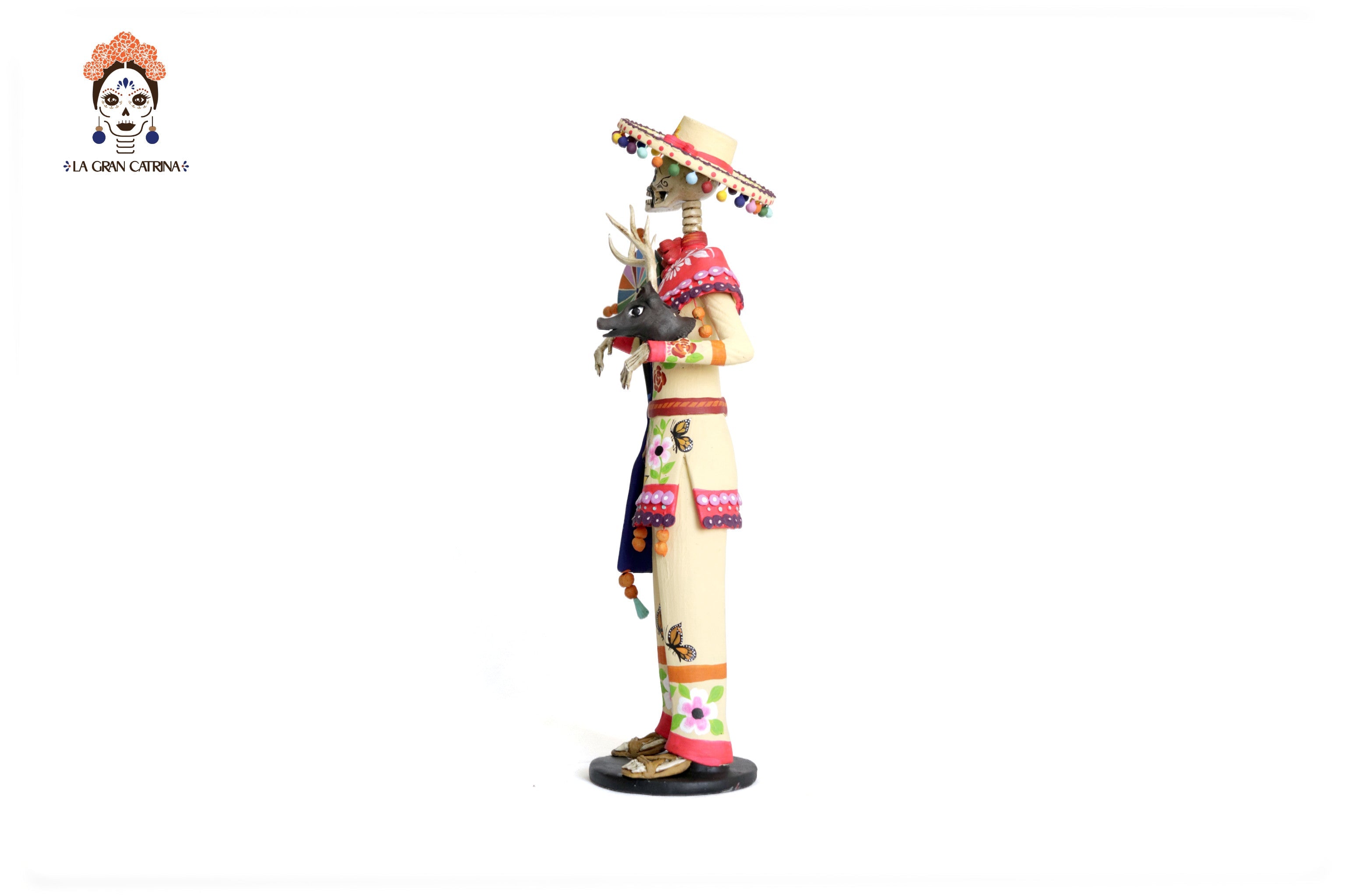 Pair of Catrines Huicholes - 20 in. Adan