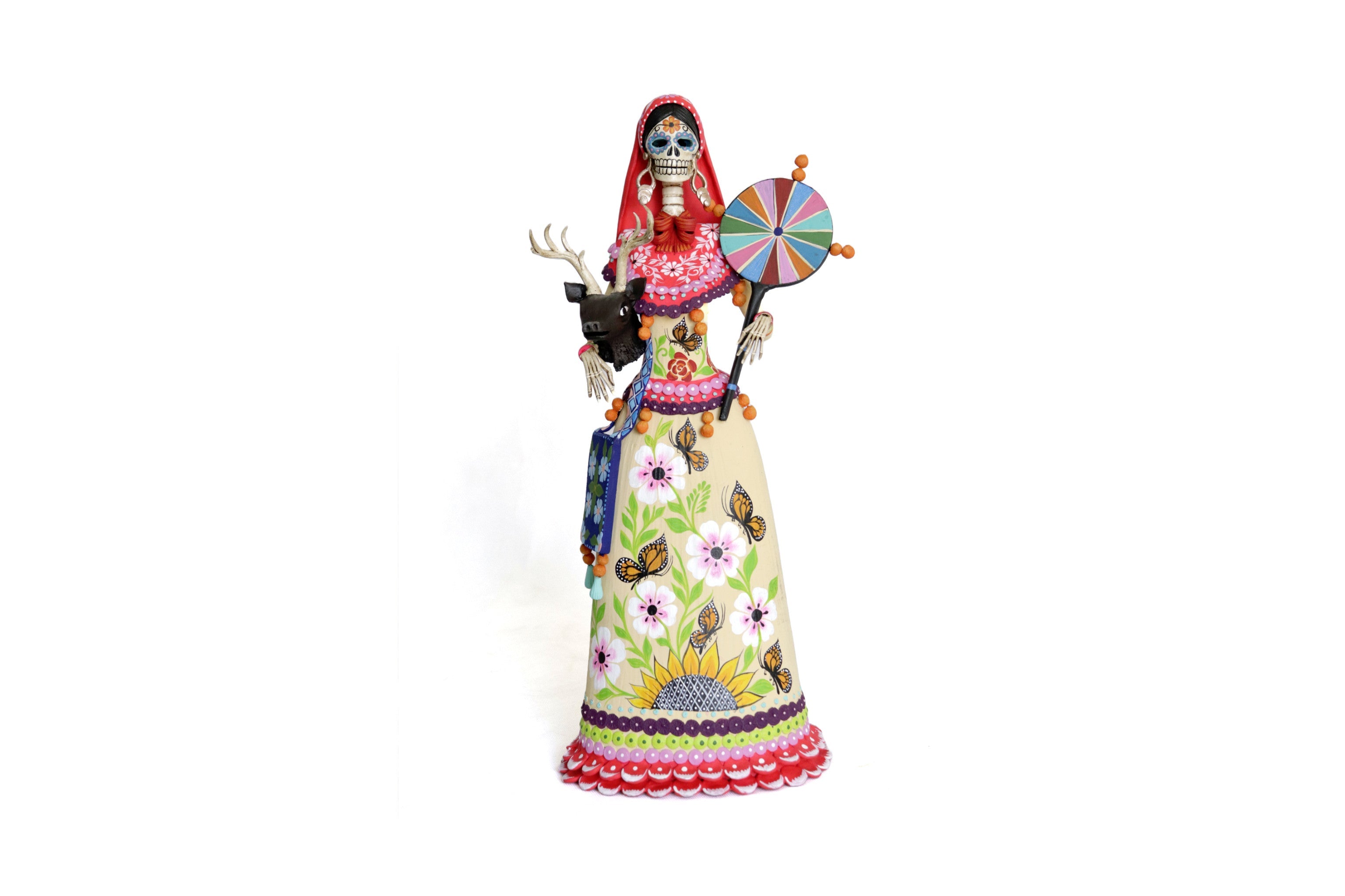 Pair of Catrines Huicholes - 20 in. Adan