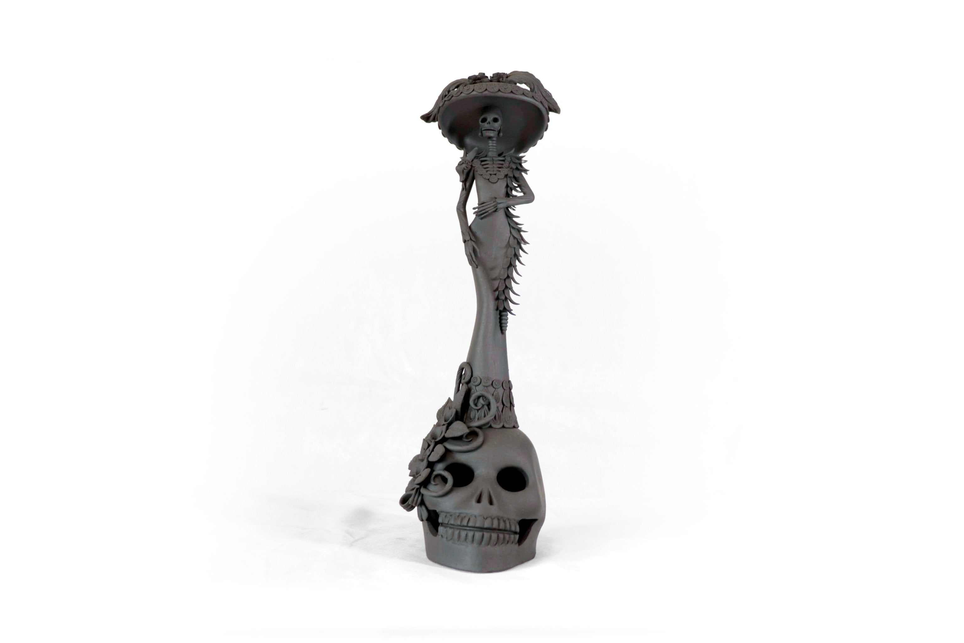 Catrina black on skull - 19 in. Adan