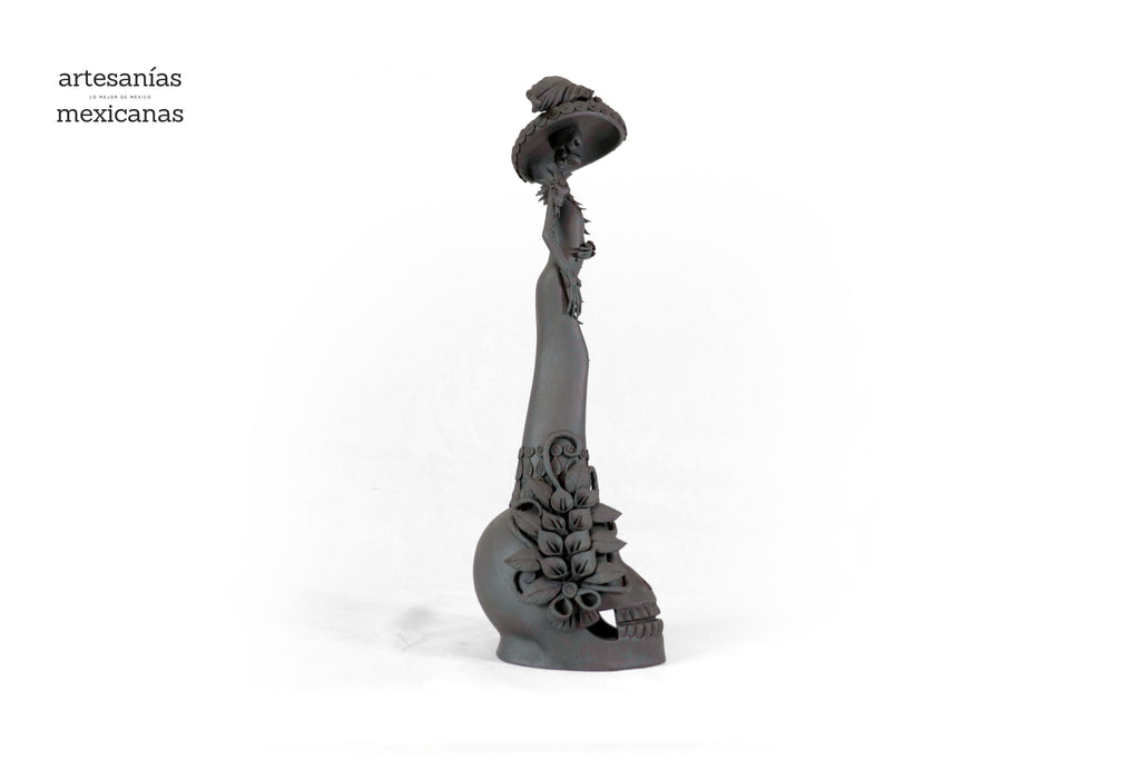 Catrina black on skull - 19 in. Adan