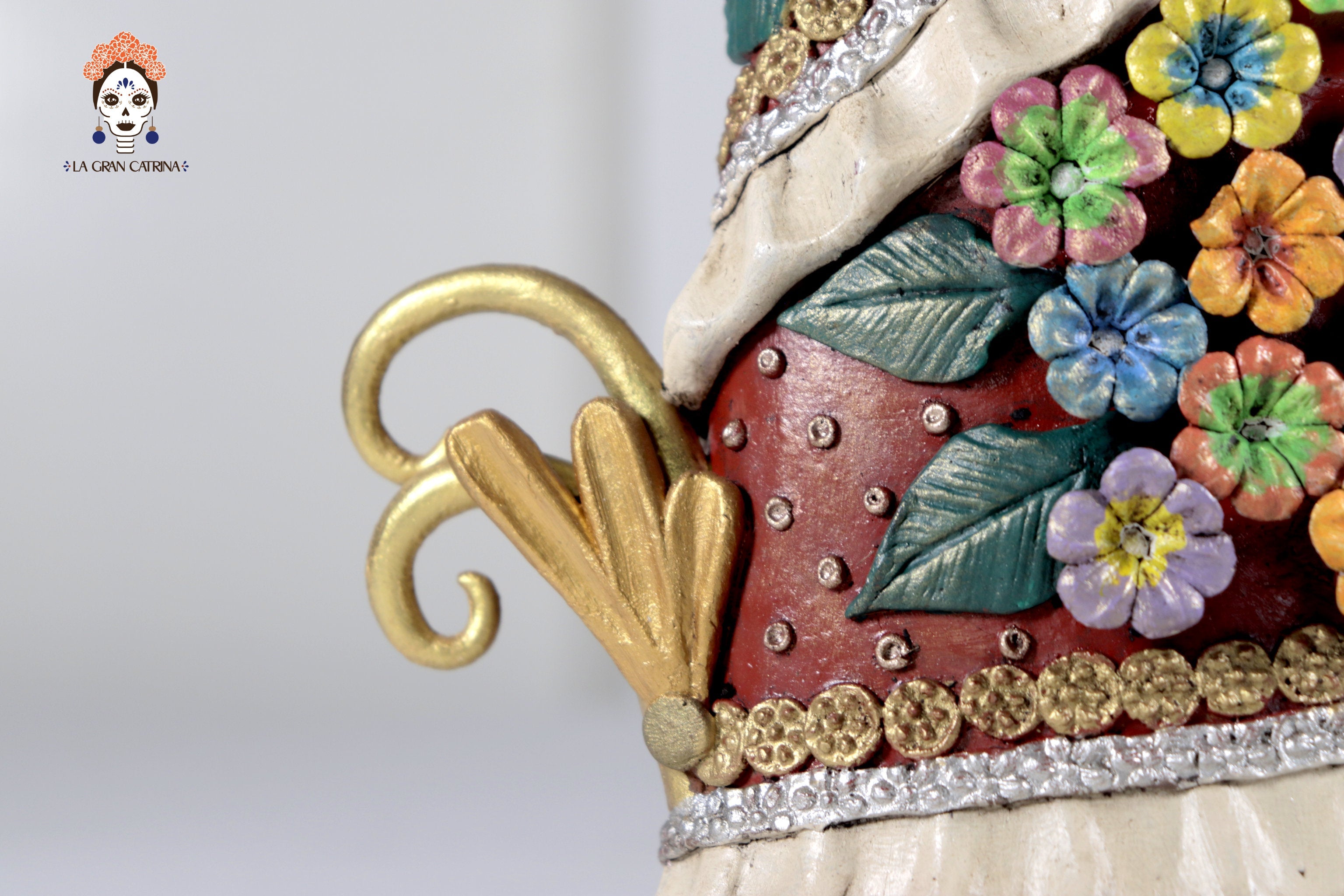 Catrina flowereada with Birds and sombrilla - 19 in. Laureano