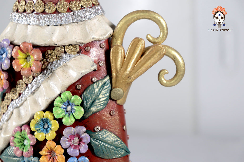 Catrina flowereada with Birds and sombrilla - 19 in. Laureano