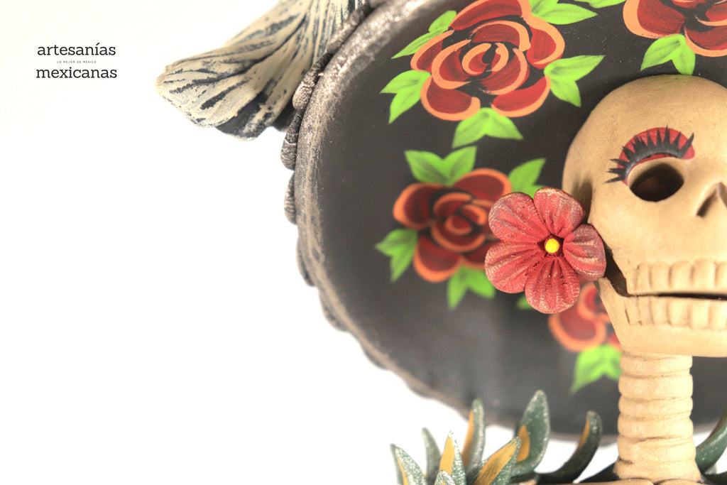 La Frida with la serpiente with Flowers orange - 18 in. Adan