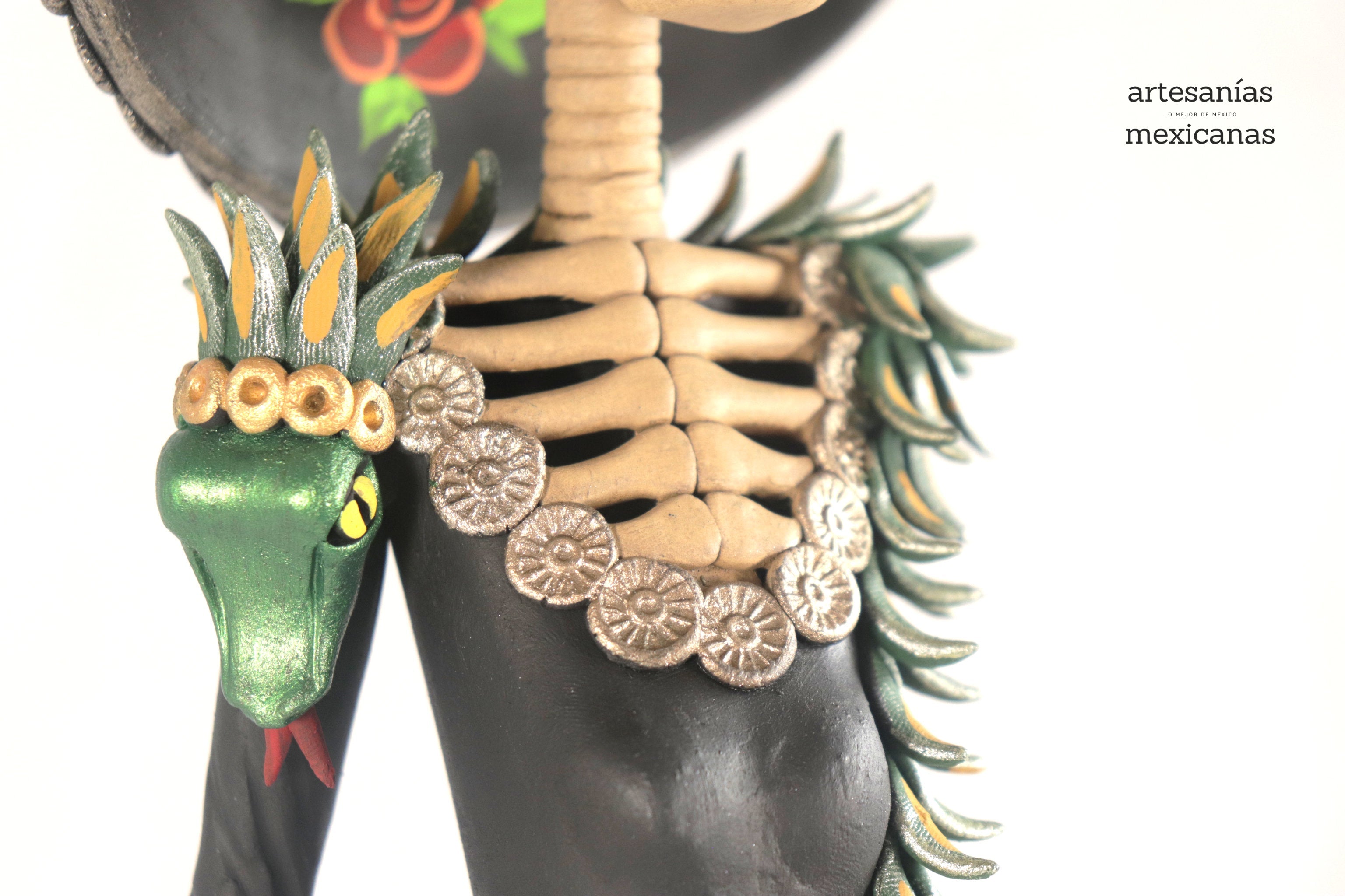 La Frida with la serpiente with Flowers orange - 18 in. Adan