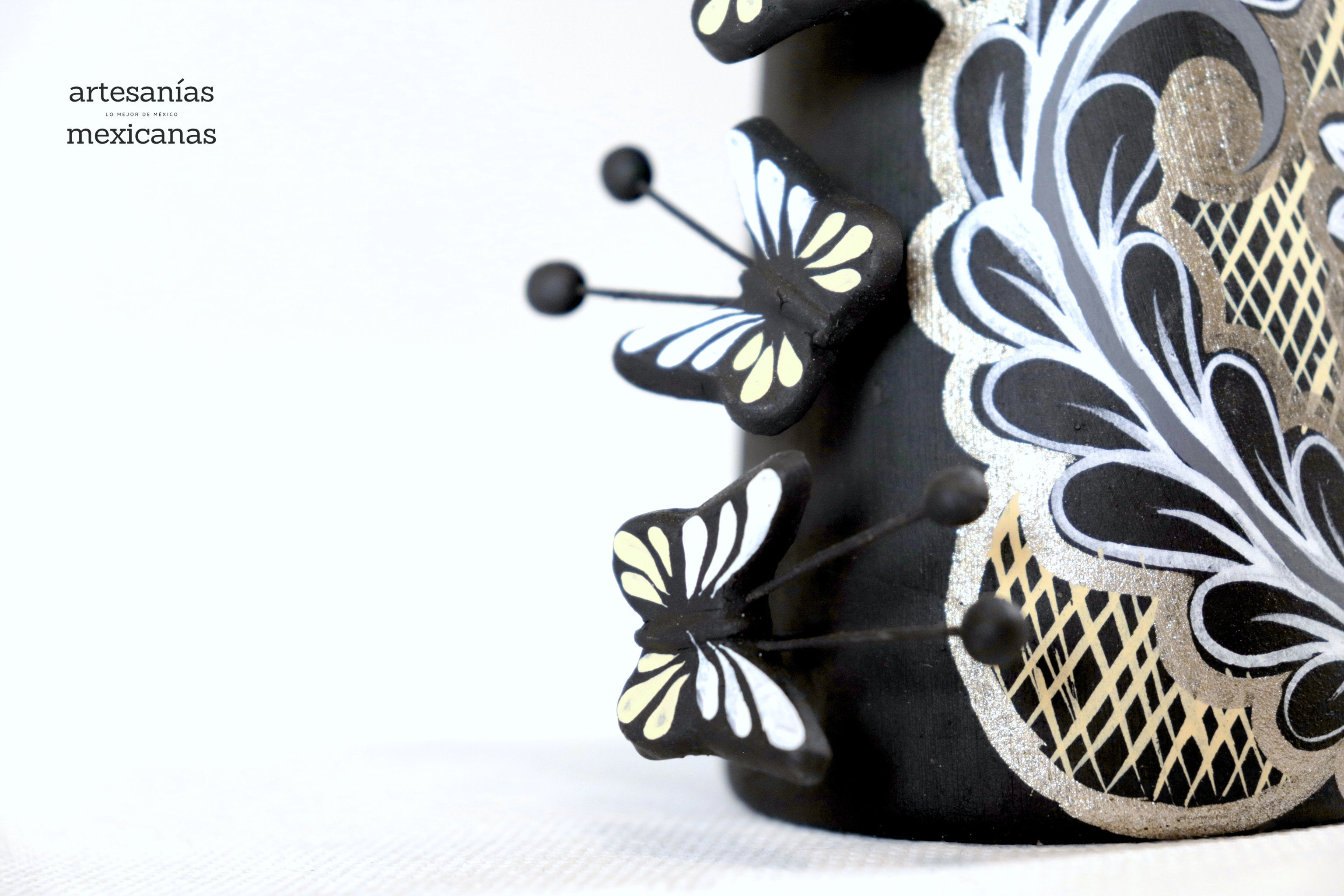 Catrina of butterflies gray and yellow - 12 in. Adan