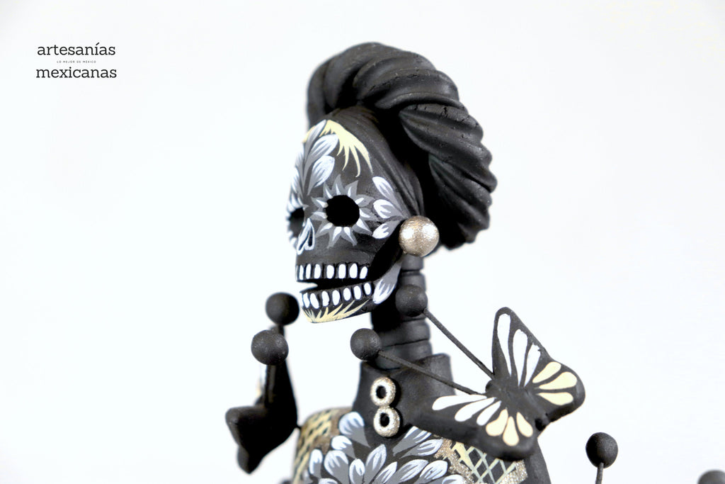 Catrina of butterflies gray and yellow - 12 in. Adan