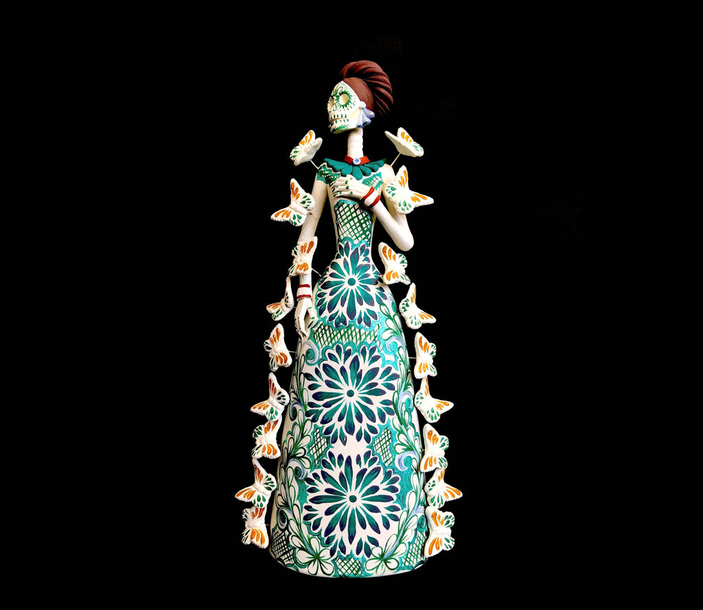 Catrina white of butterflies turquoises - 12 in. Adan