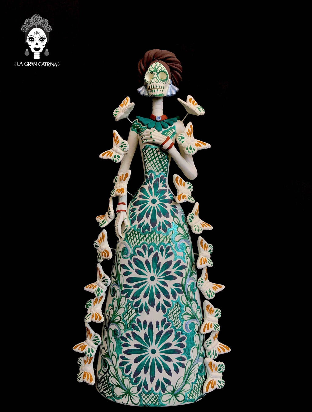 Catrina white of butterflies turquoises - 12 in. Adan