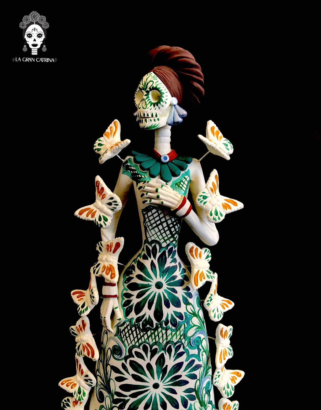 Catrina white of butterflies turquoises - 12 in. Adan