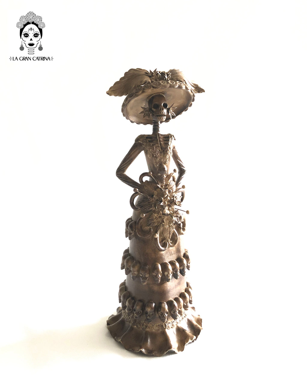 Catrina with vestido of calaveritas - 12 in. - in. Production Adan