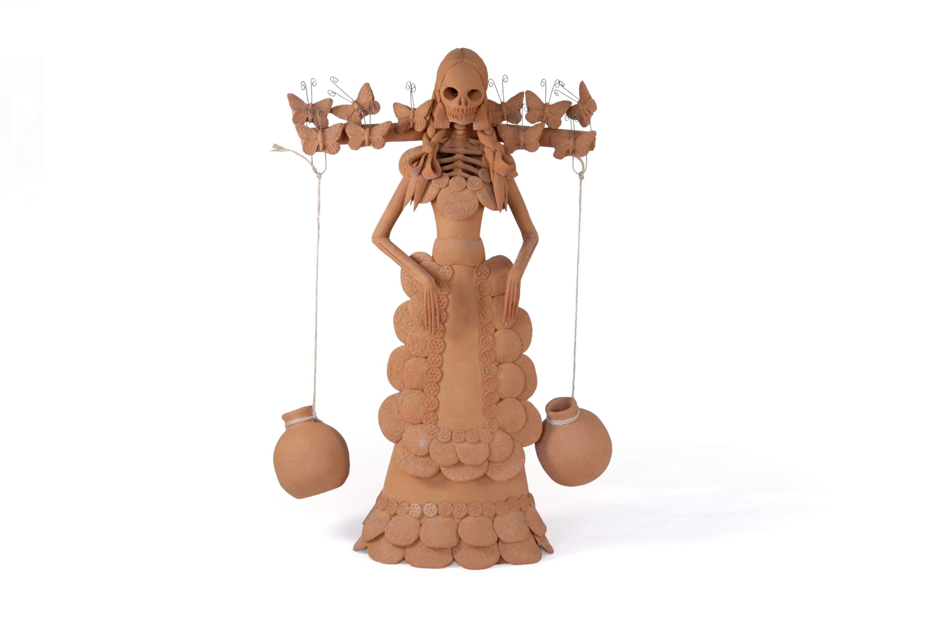 Catrina with Vases 14.9 in. Carlos Ayala Capula