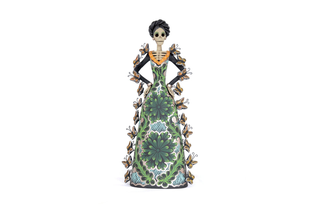 Catrina of butterflies monarcas green - 12 in. Adan