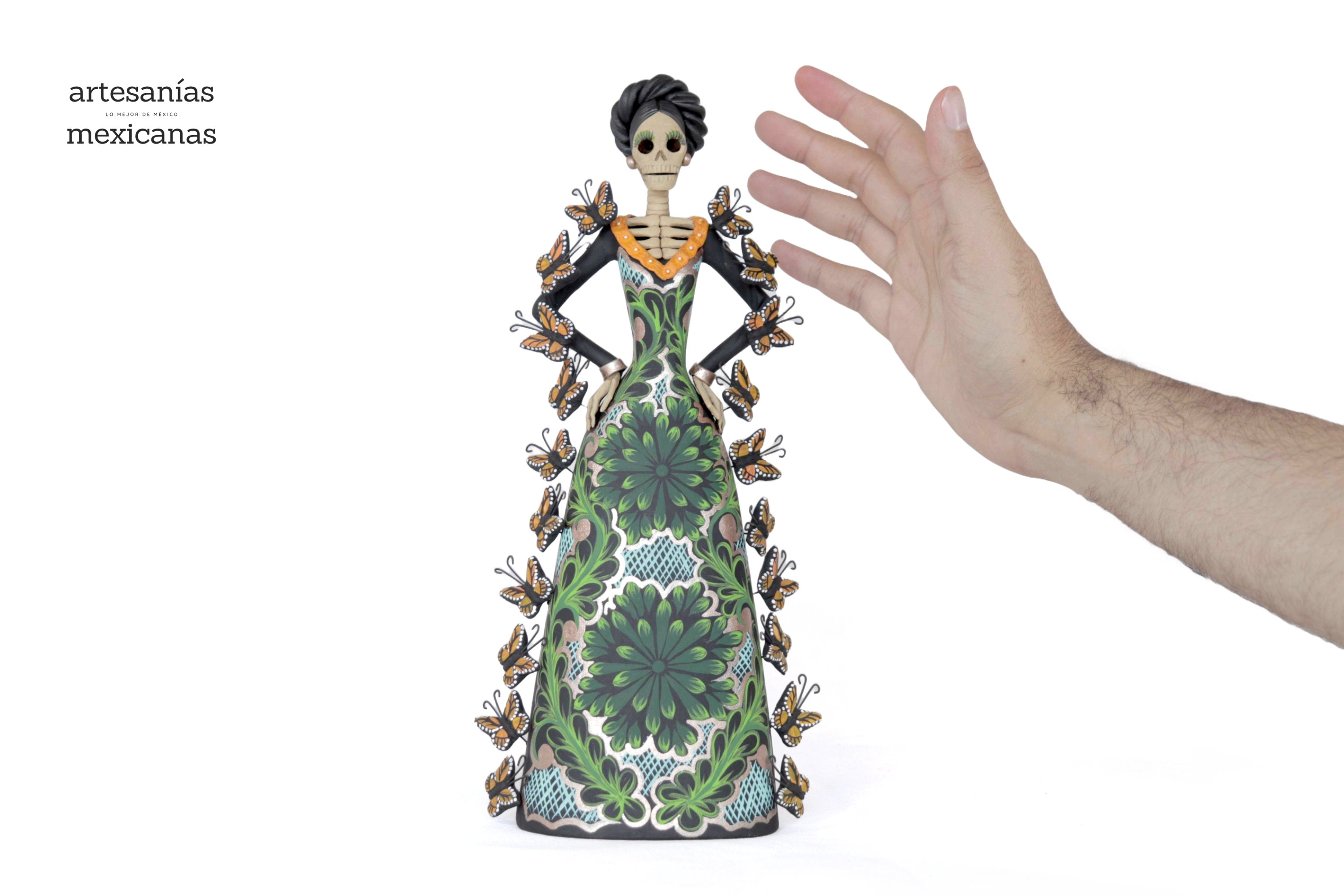 Catrina of butterflies monarcas green - 12 in. Adan