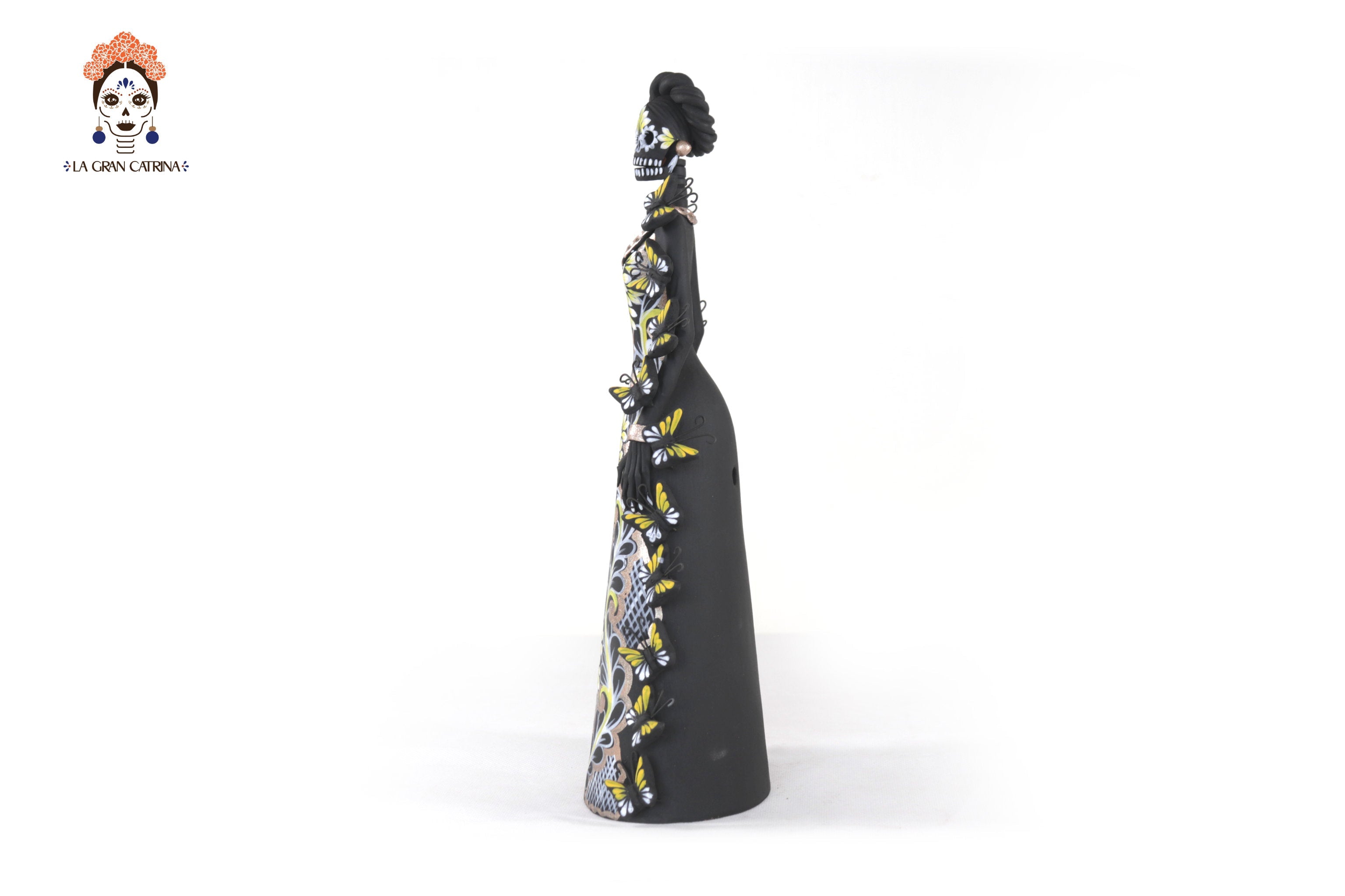 Catrina of butterflies White and yellow - 12 in. - in. Production Adan