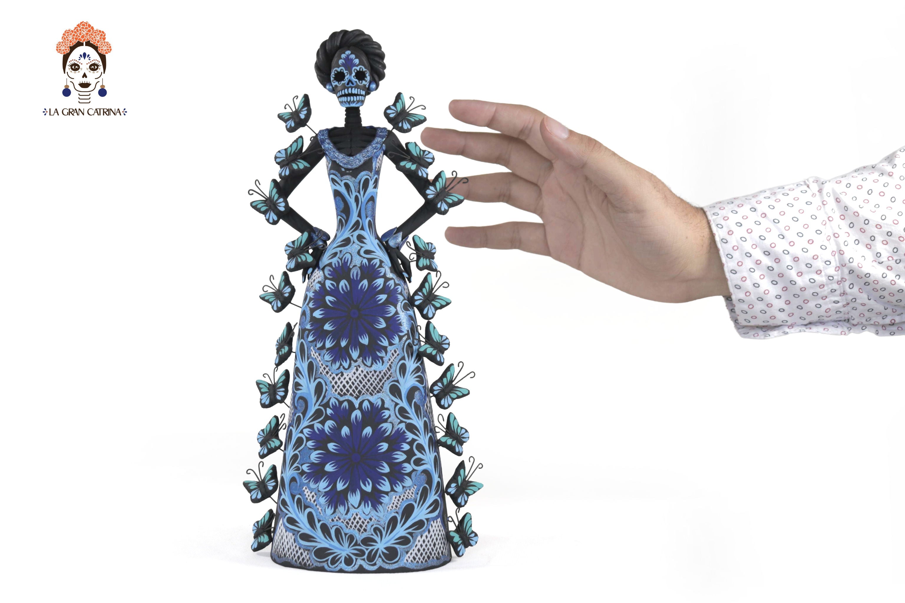 Catrina of butterflies Blue - 12 in. Adan