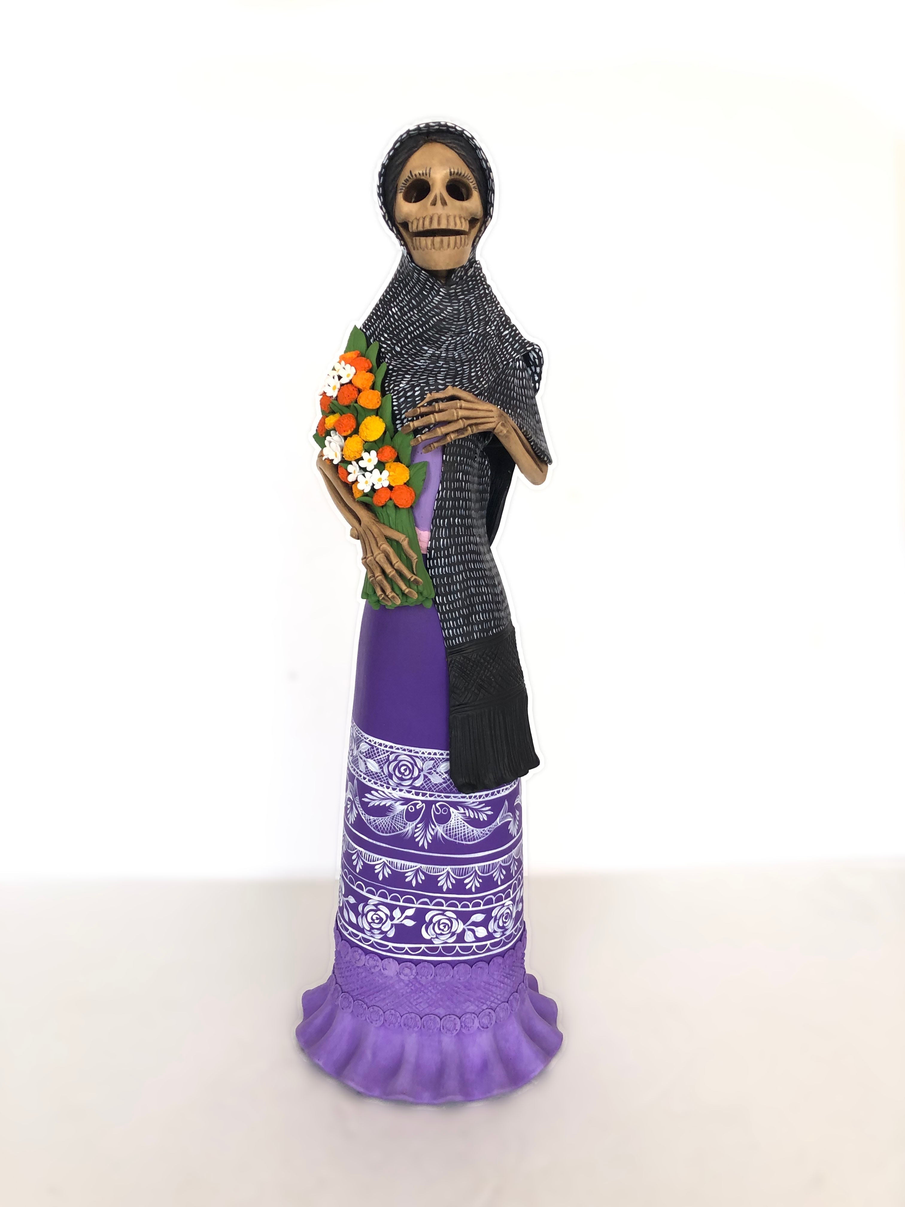 Catrina en Day of the Dead - Vestido morado - 26 in. Adan