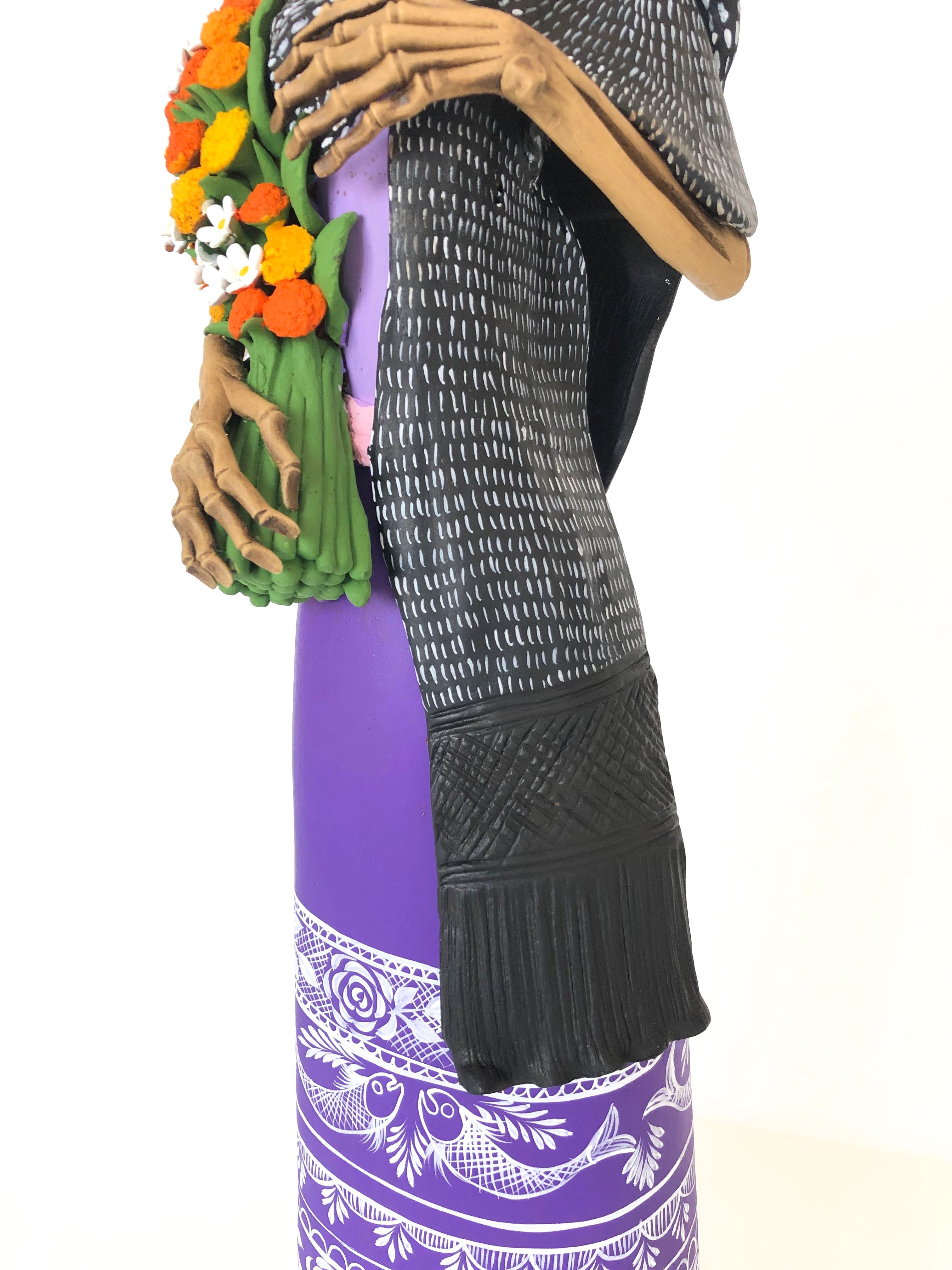 Catrina en Day of the Dead - Vestido morado - 26 in. Adan
