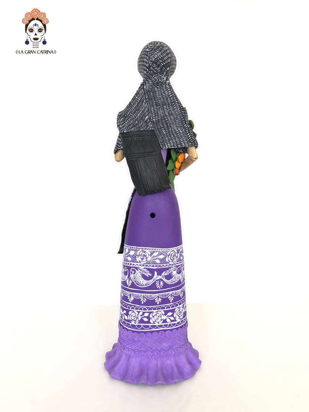 Catrina en Day of the Dead - Vestido morado - 26 in. Adan