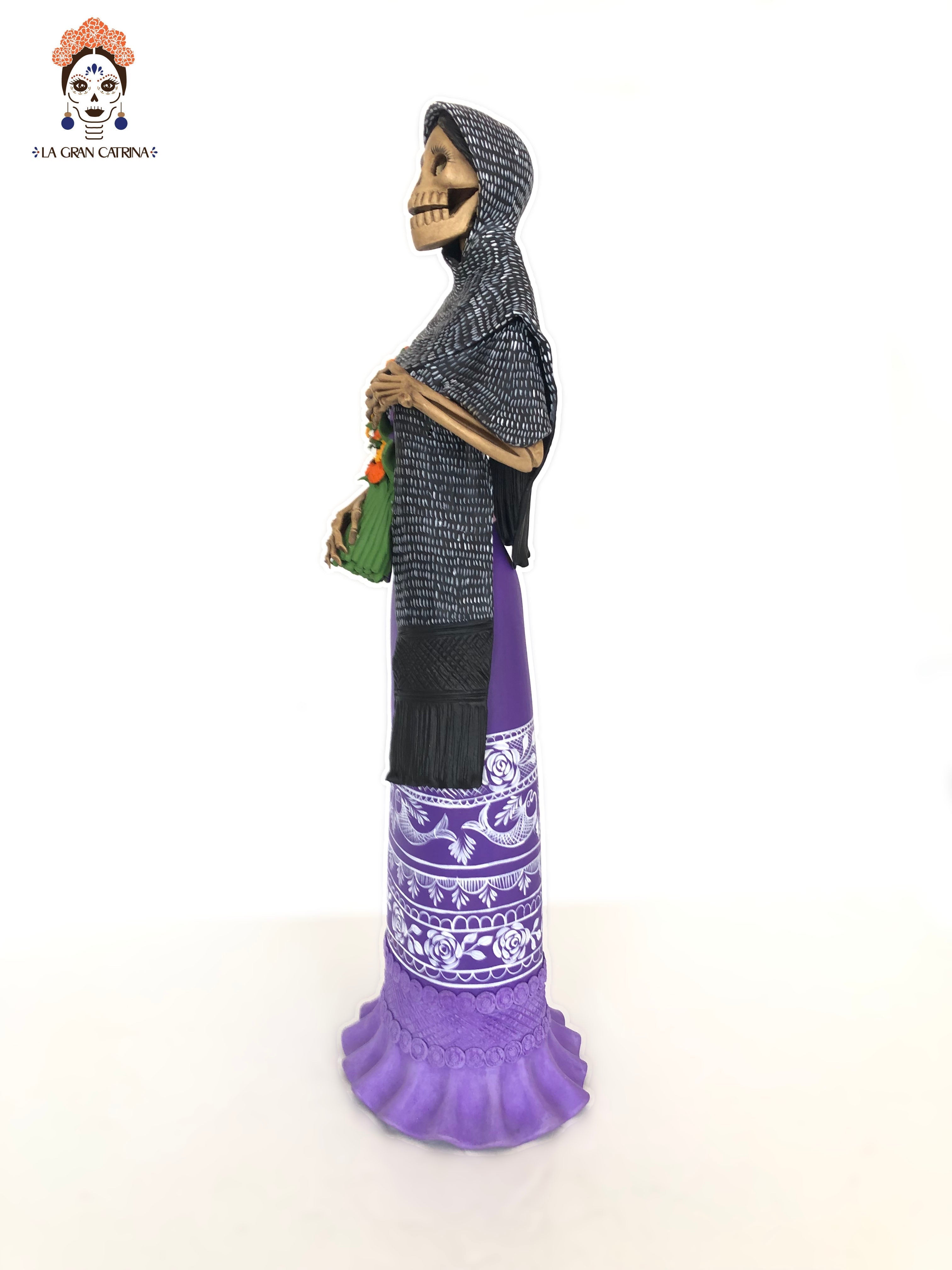 Catrina en Day of the Dead - Vestido morado - 26 in. Adan