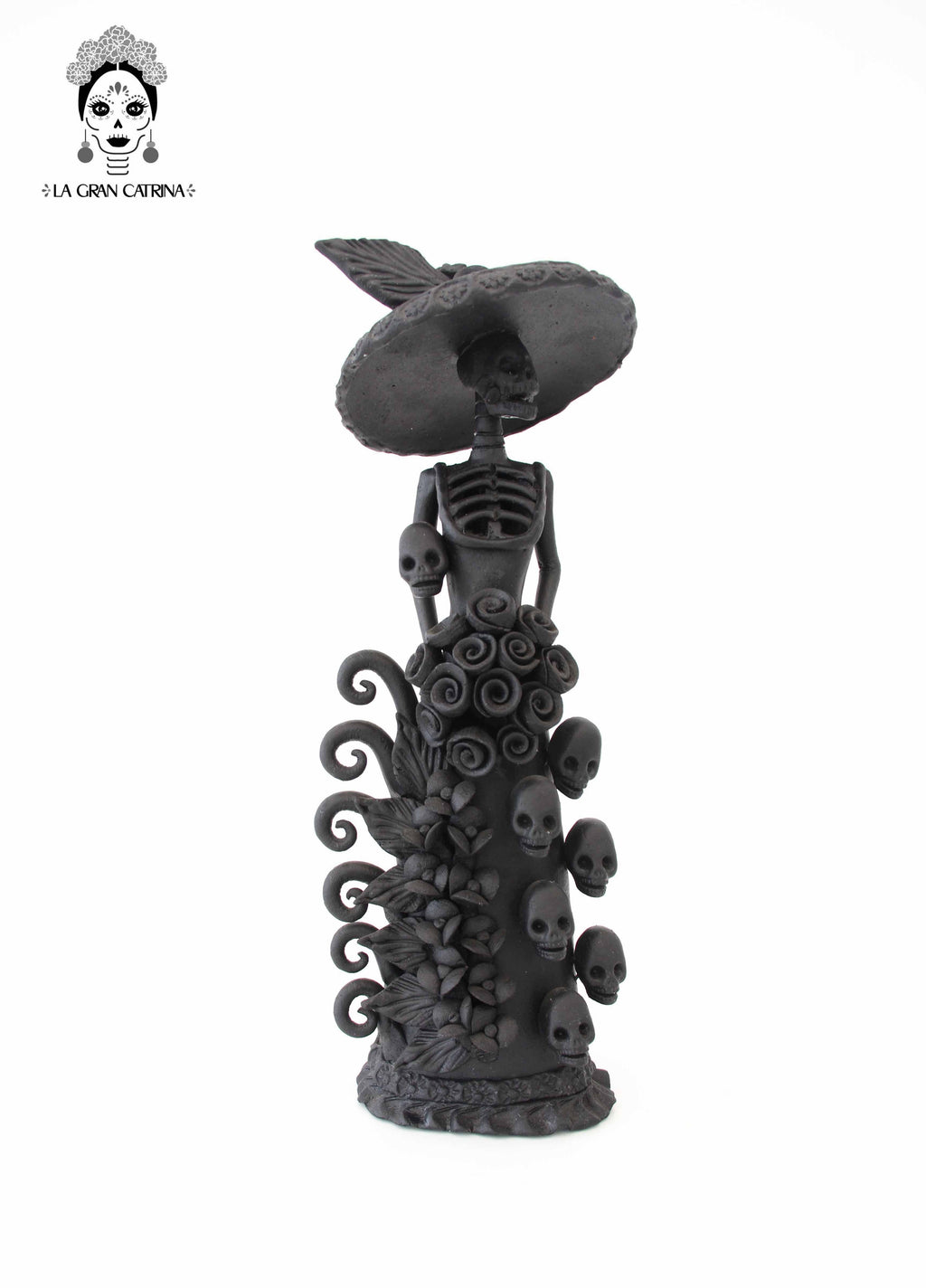 Pareja Catrinas Black Clay Handcrafted - 12 in. Pery