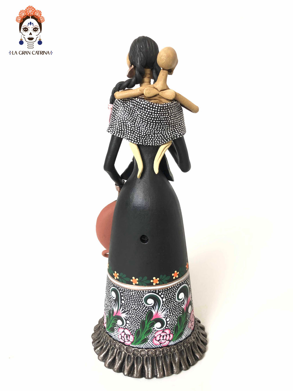 Catrina mamá with plato and bebé - 11 in. Adan