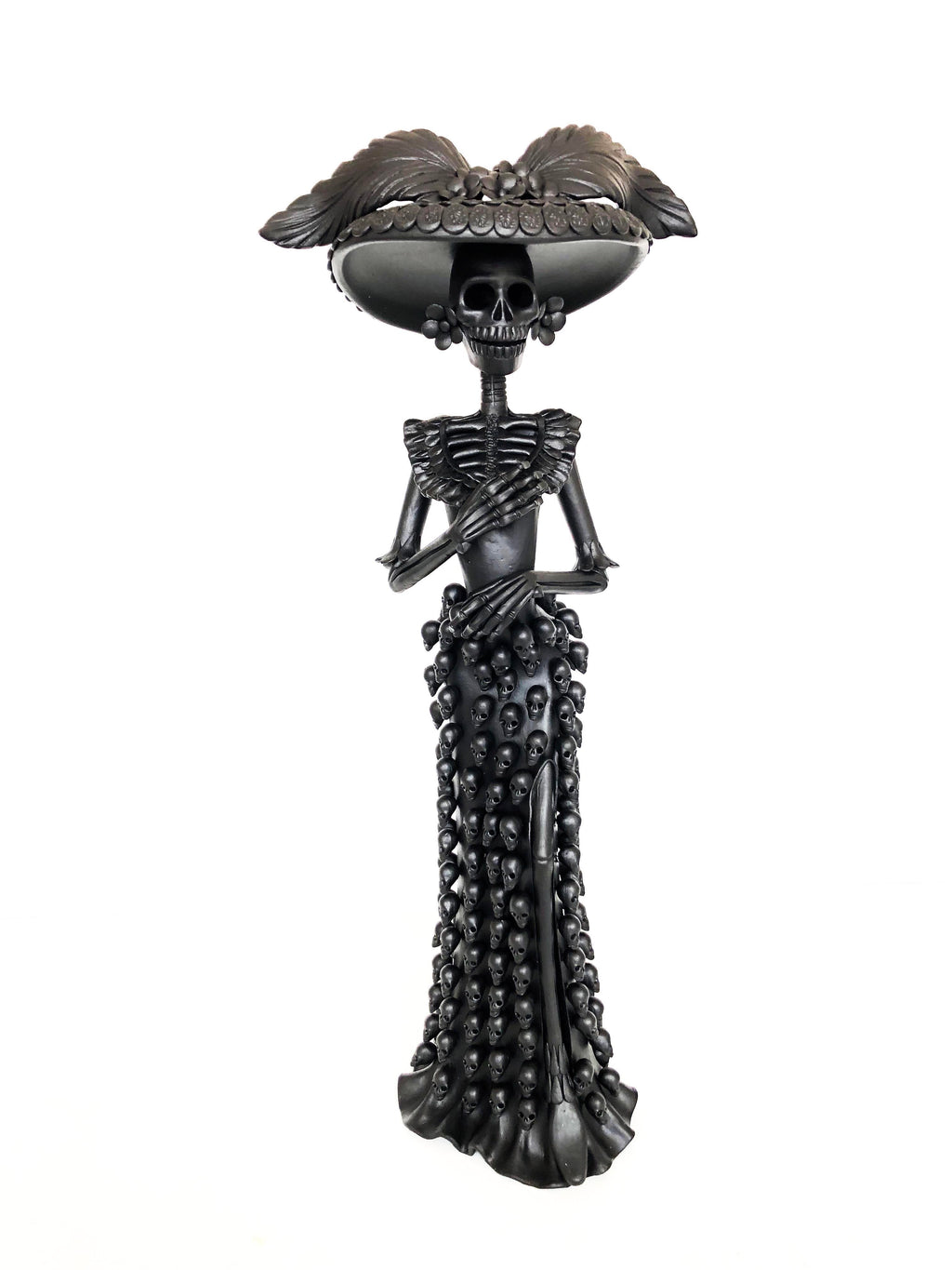 Catrina with vestido of skulls - 24 in. Adan