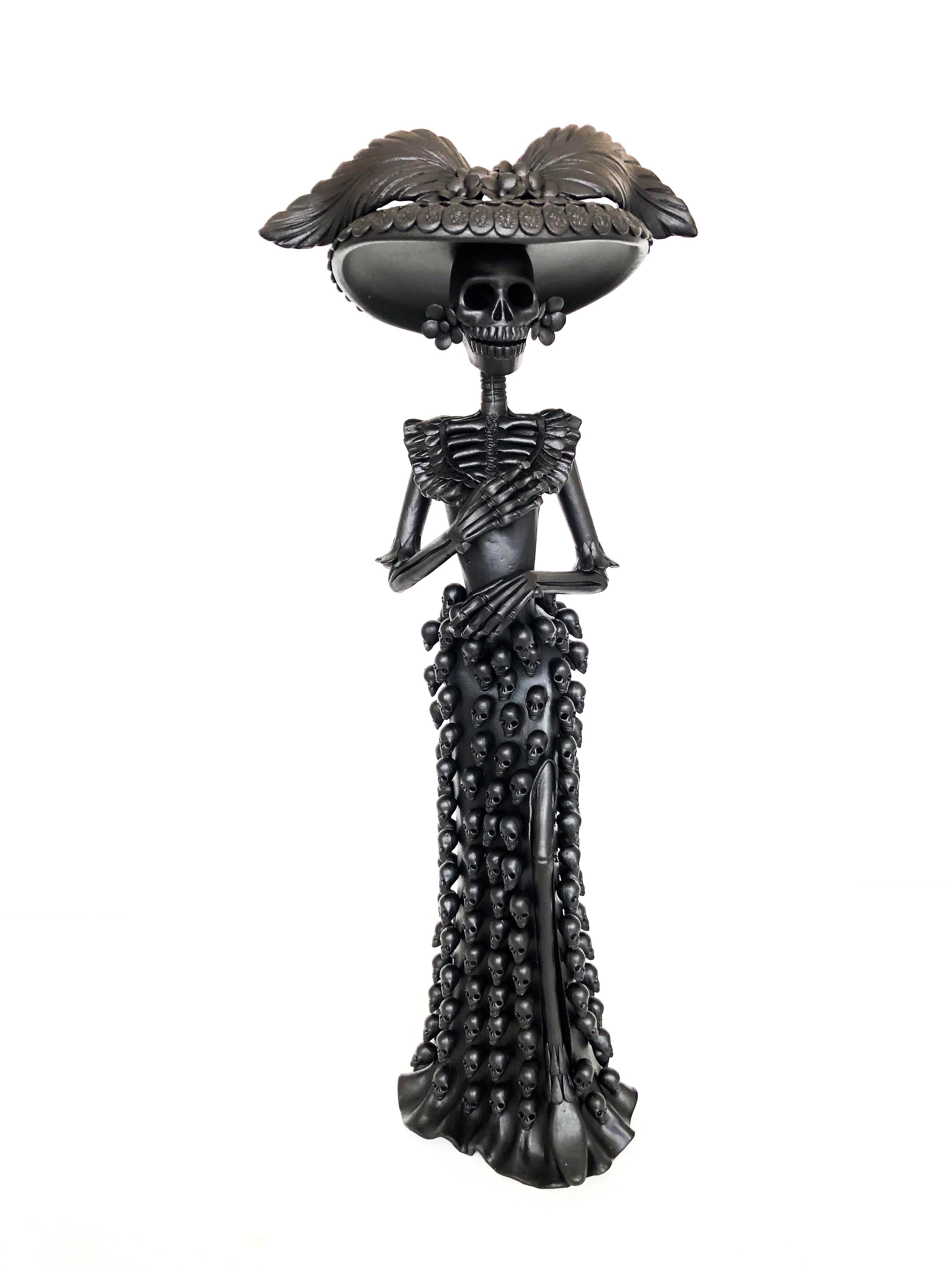 Catrina with vestido of skulls - 24 in. Adan