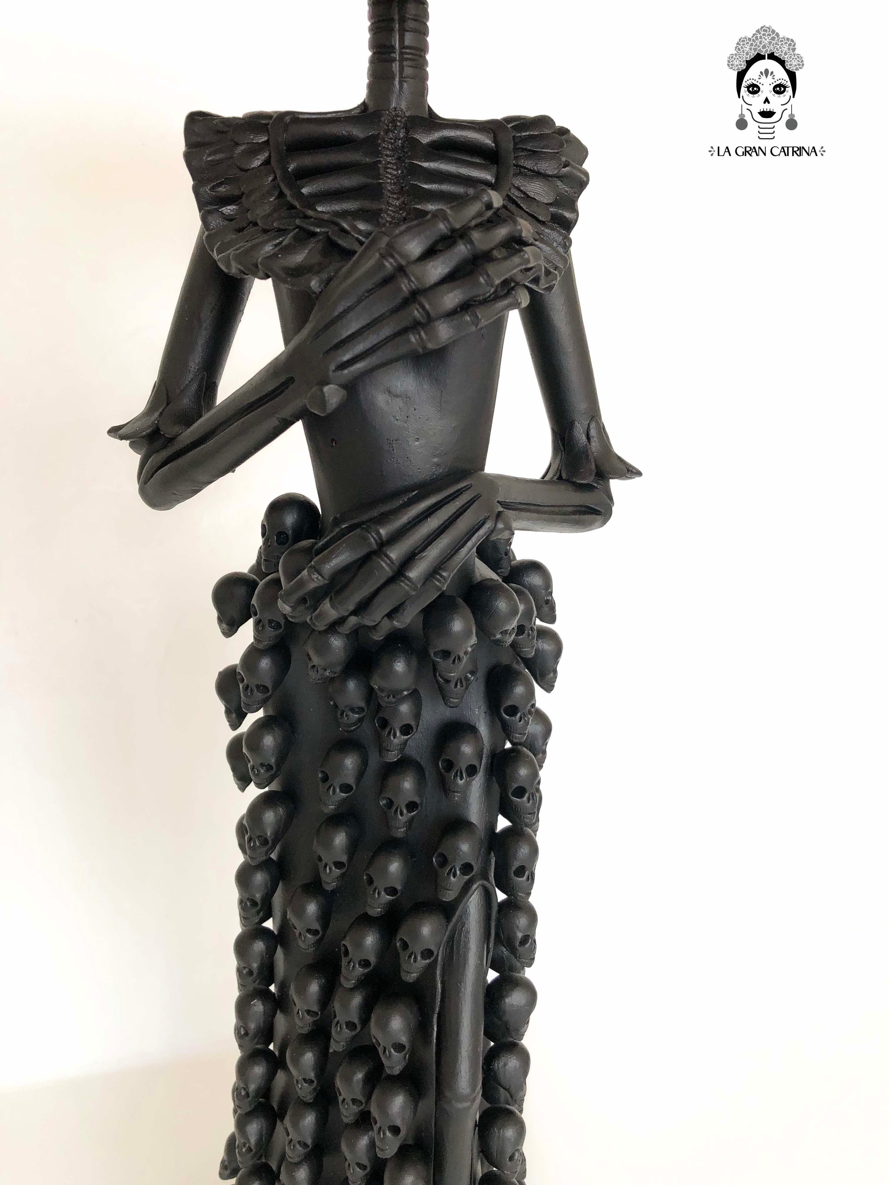 Catrina with vestido of skulls - 24 in. Adan