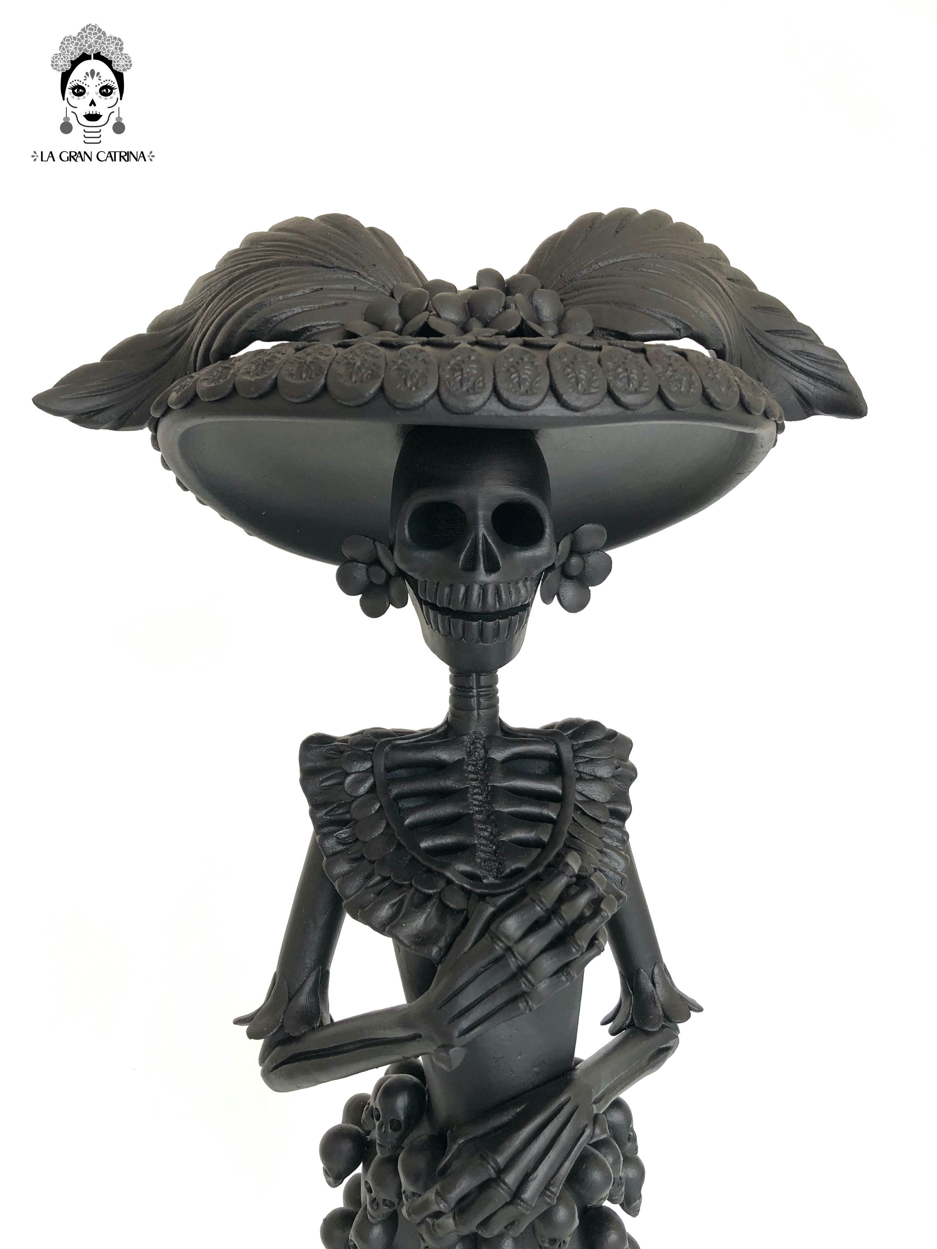 Catrina with vestido of skulls - 24 in. Adan