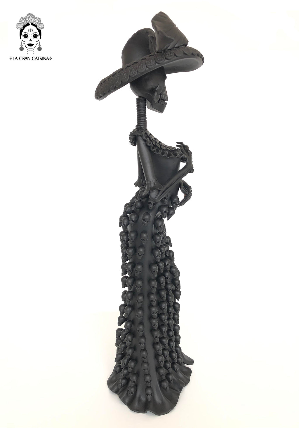 Catrina with vestido of skulls - 24 in. Adan